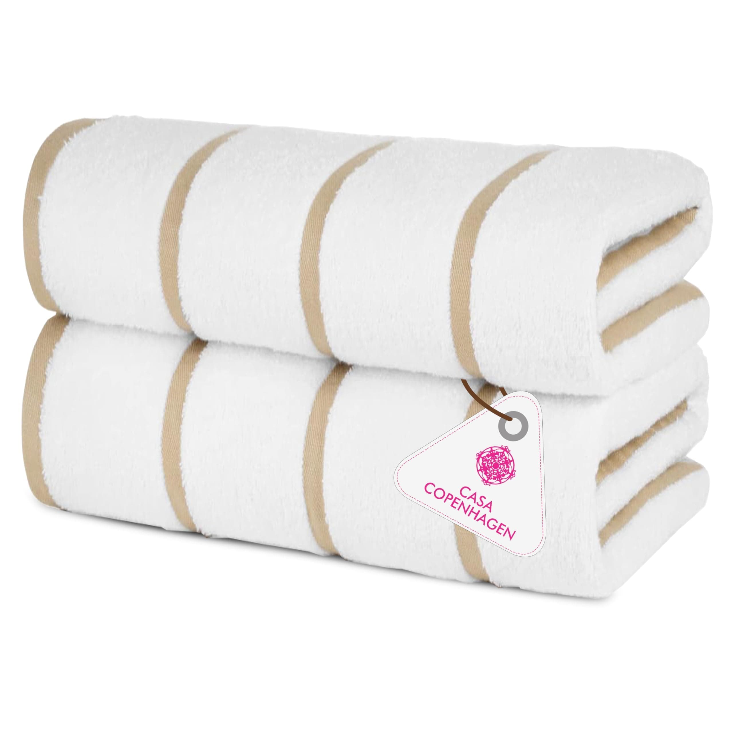 Casa Copenhagen Designed in Denmark - Super Soft 2 Pieces 100% Cotton Large Bath Towel (Size : 75 X 150 cm)