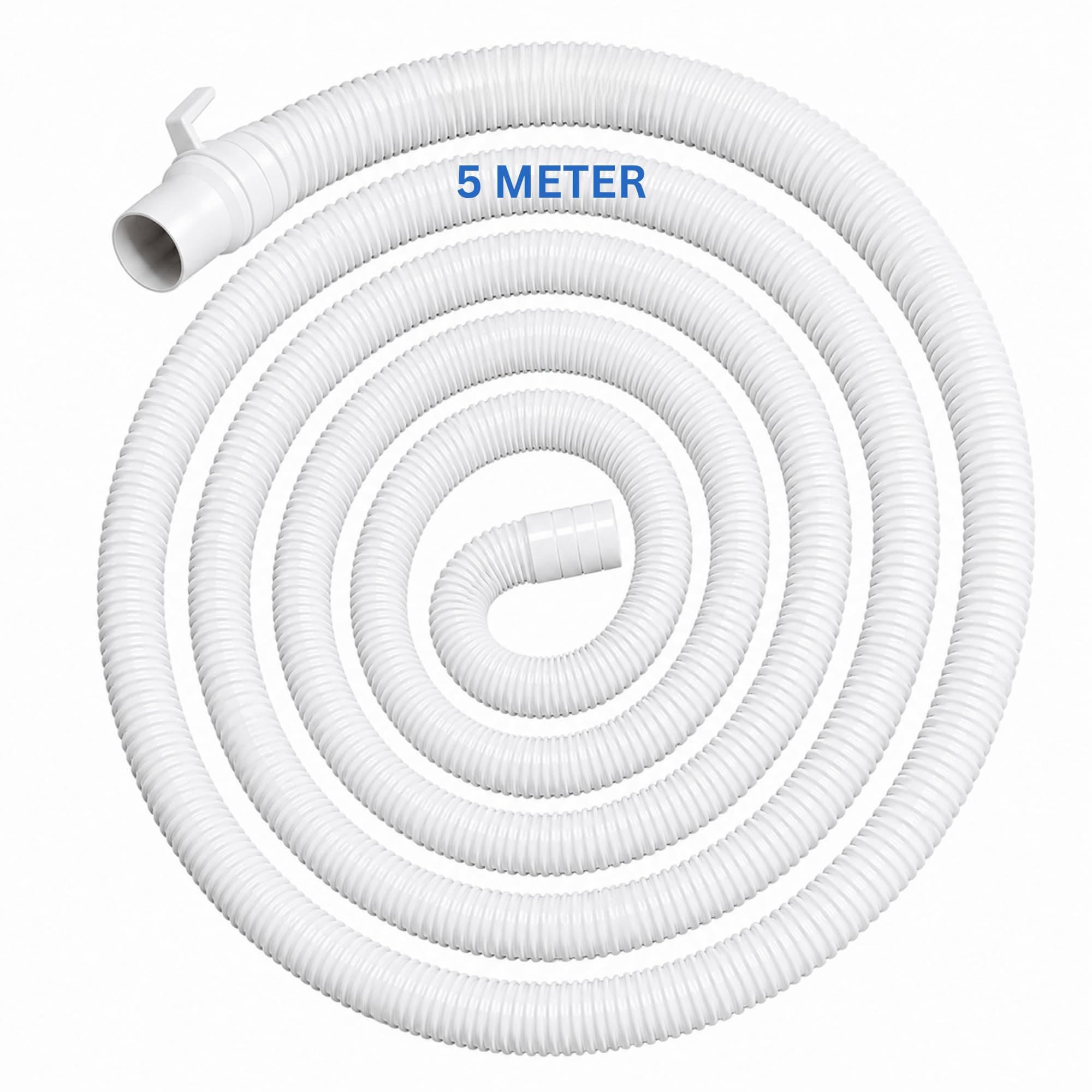 NEW WARE® 5m Extra Long Washing Machine Outlet Hose | Universal Fit for Top & Front Load Washers | Leak-Proof Flexible Drain Pipe Extension - White