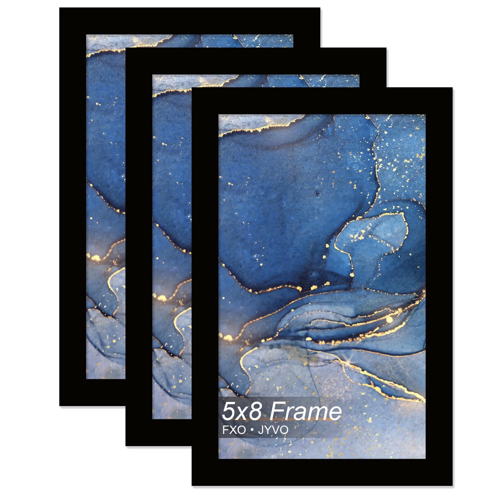 Fxojyvo 5x8 Picture Frame Set of 3 for Photo Poster Horizontally/Vertically