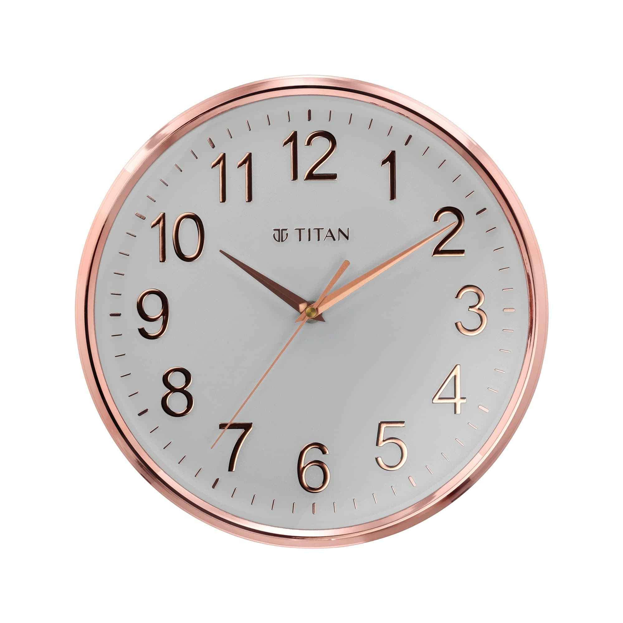 Titan Silent Sweep Battery Powered Grey Round Dial Unisex Analog Display Wall Clock|Wall Clock with Silent Sweep Technology - 30 cm x 30 cm (Medium) - NTW0001PA02A