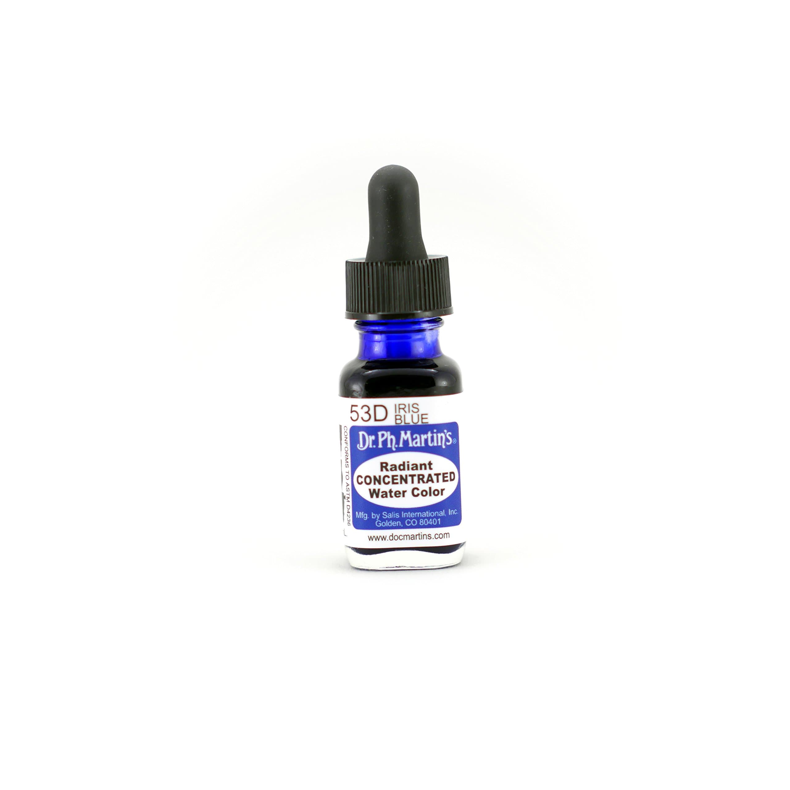 Dr. Ph. Martin's Radiant Concentrated Water Color, 0.5 oz, Iris Blue (53D)