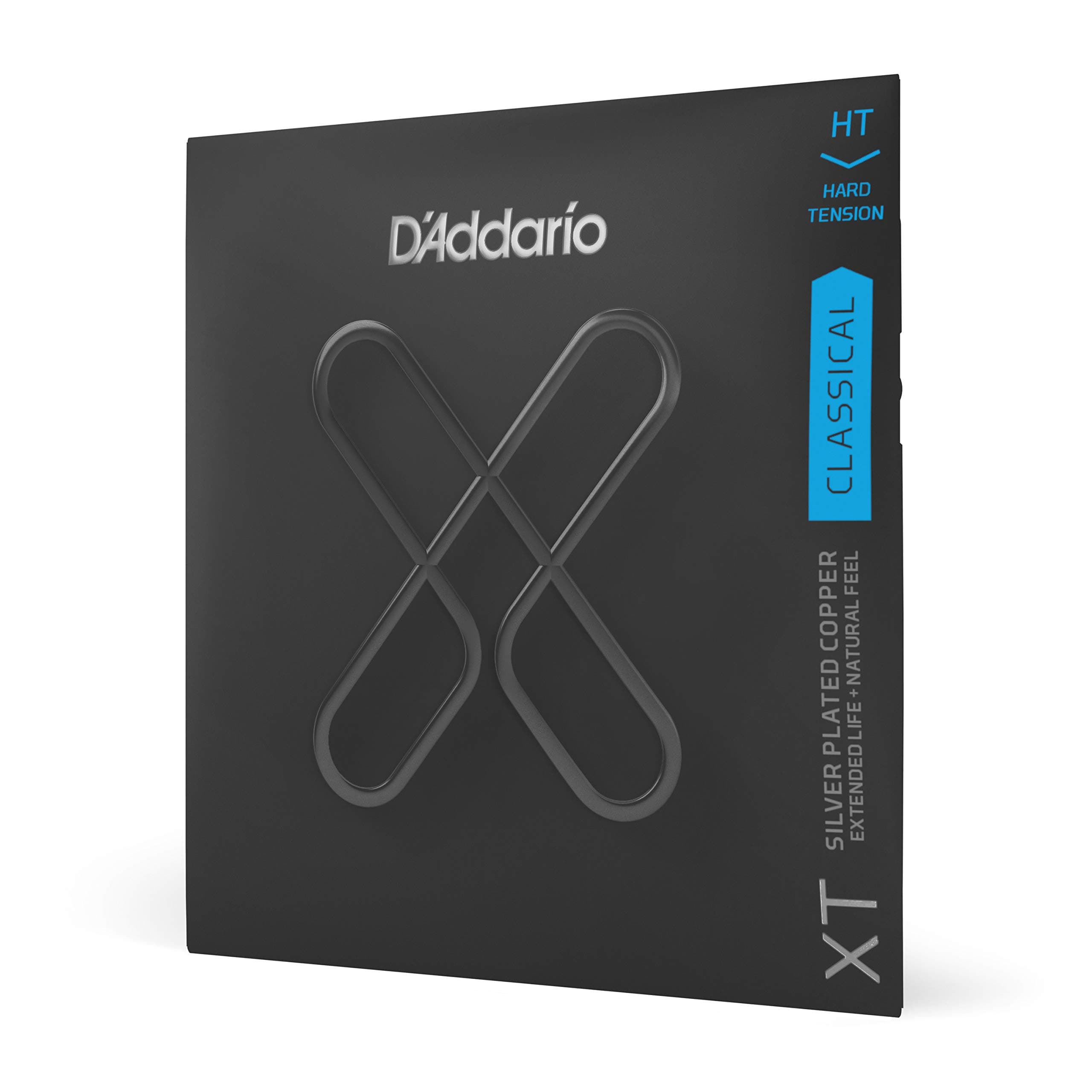 D'Addario XT Silver Plated Copper Classical Guitar Coated Strings, Hard Tension