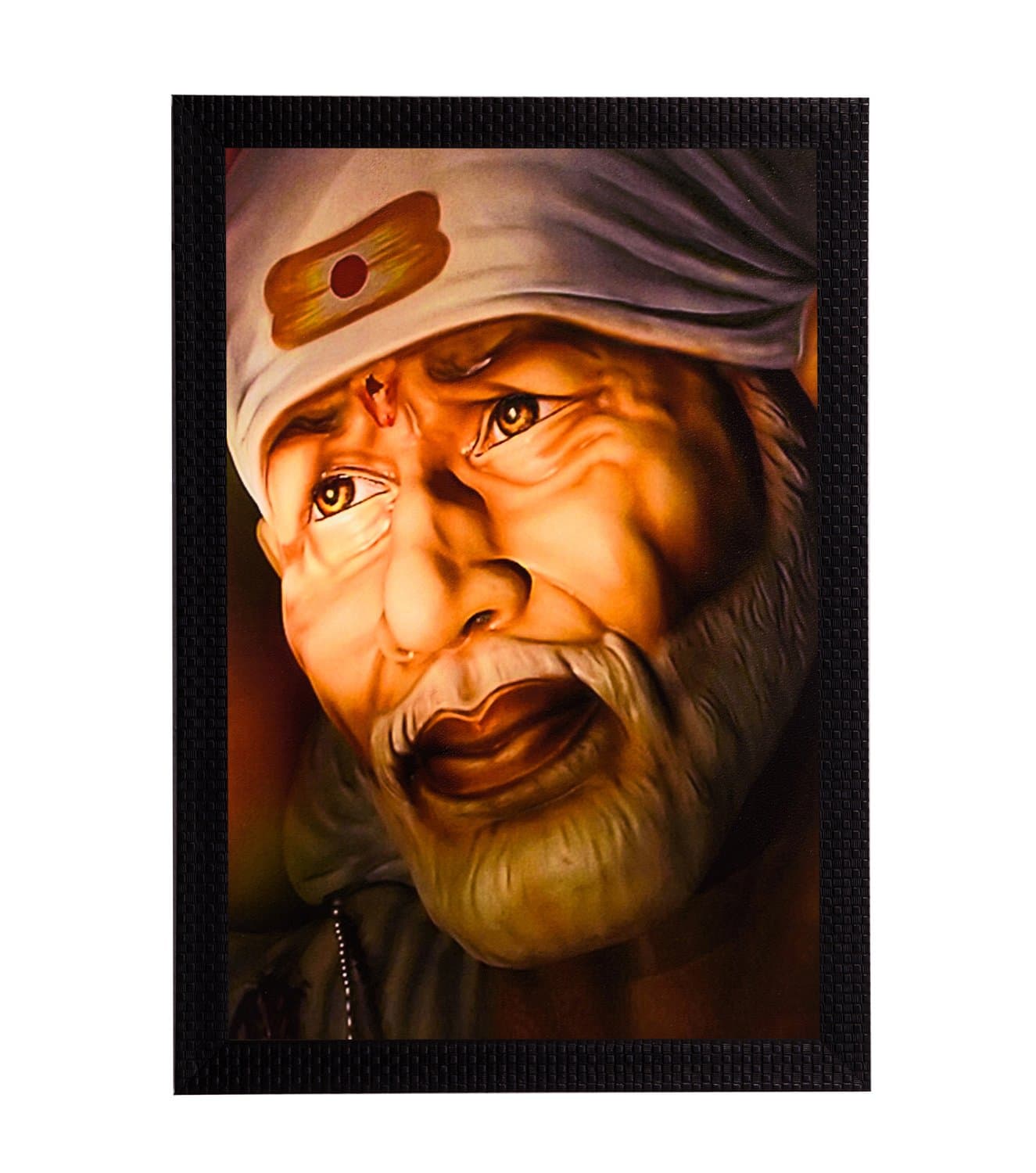 eCraftIndia 'Sai Baba Satin Matt Texture' UV Art Painting (Synthetic Wood, 28 cm x 2 cm x 36 cm)