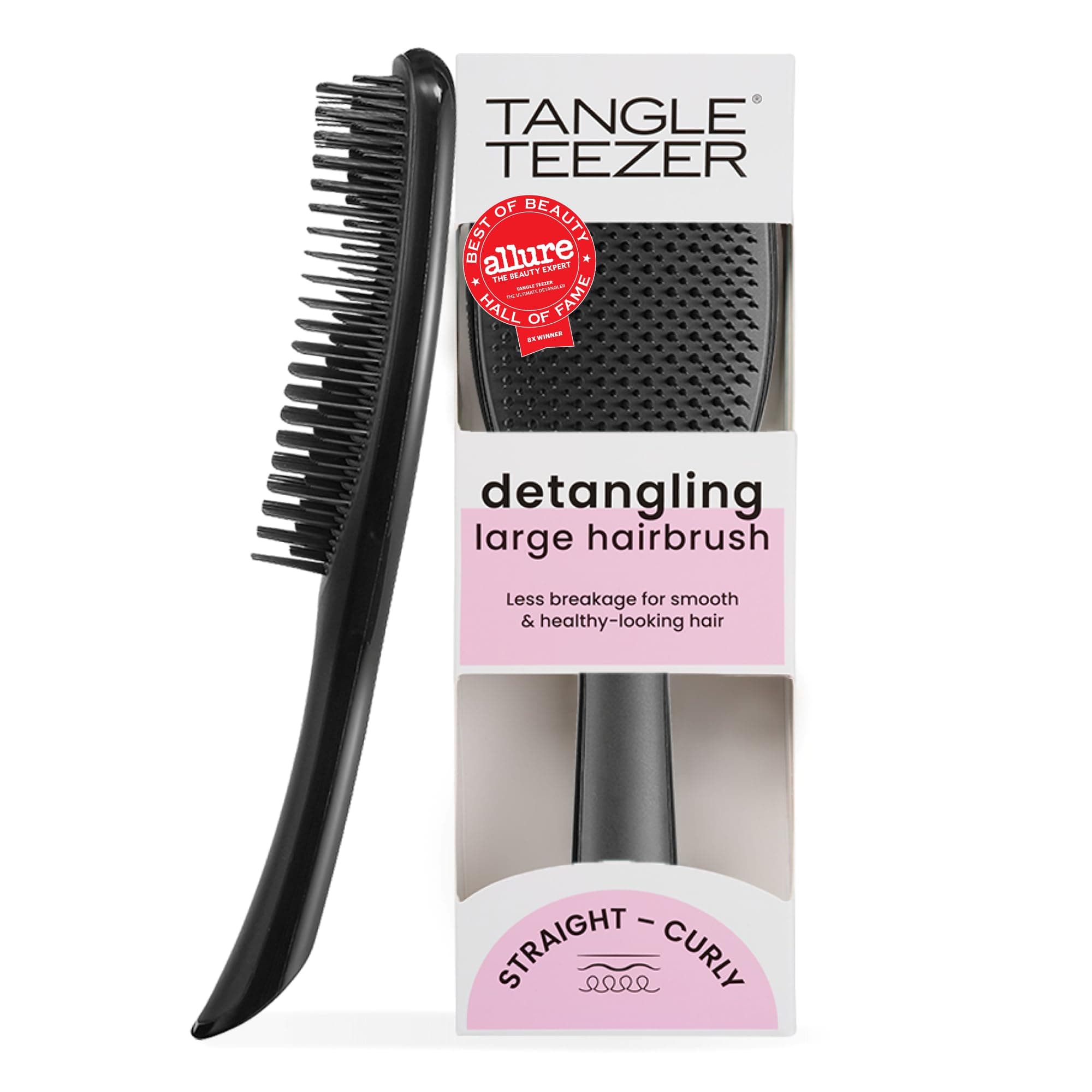 Tangle Teezer The Wet Detangler Hairbrush Large, Black Gloss