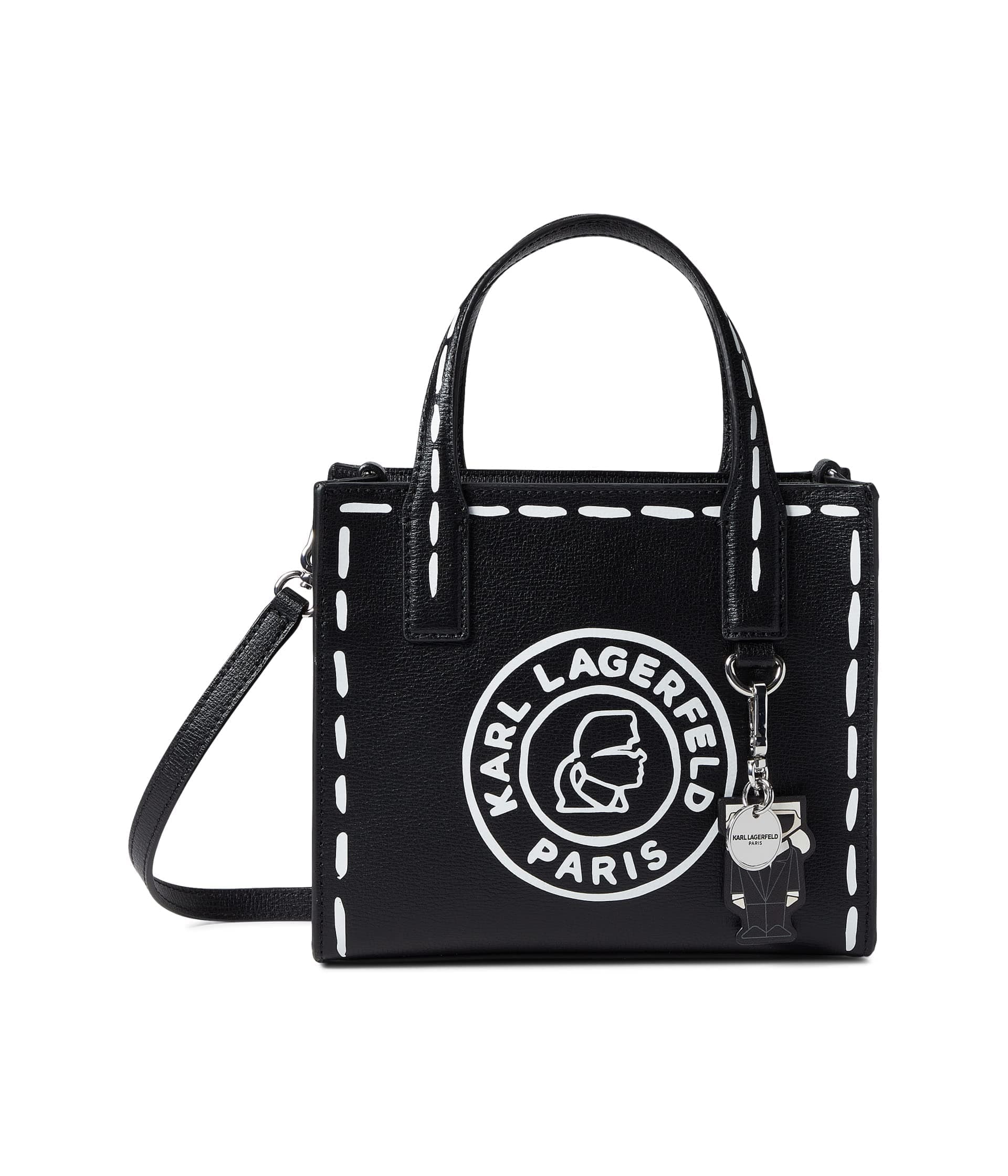 KARL LAGERFELD Women's Nouveau Small Printed Tote Bag, Black Cameo, One Size