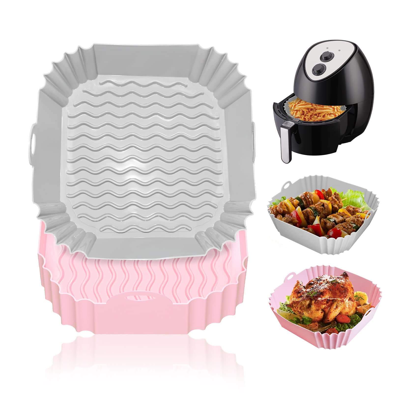 2 PCS Air Fryer Silicone Liners