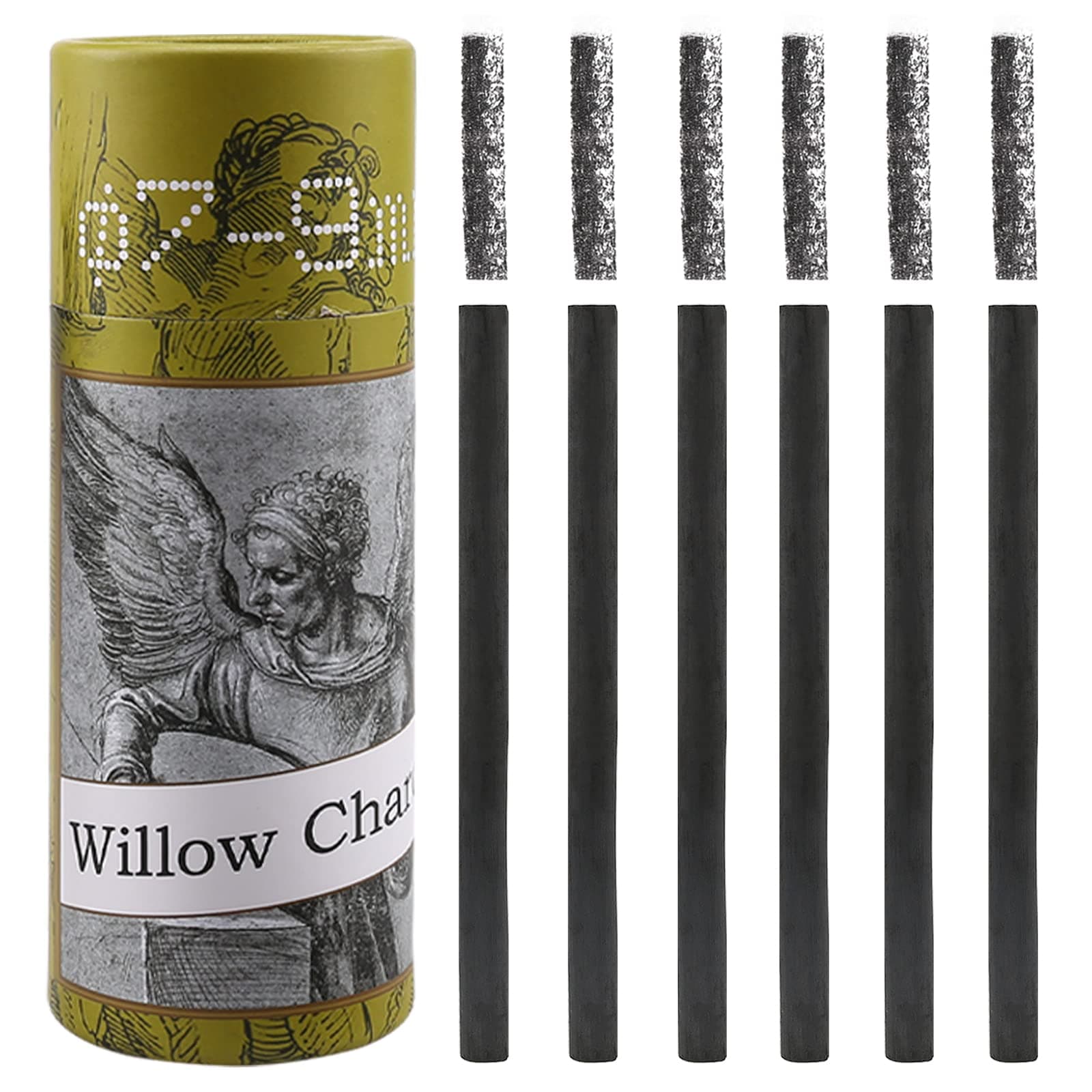 Artist Willow Vine Sketch Charcoal Sticks, Approx. 7-9mm Dia, Pack of 25