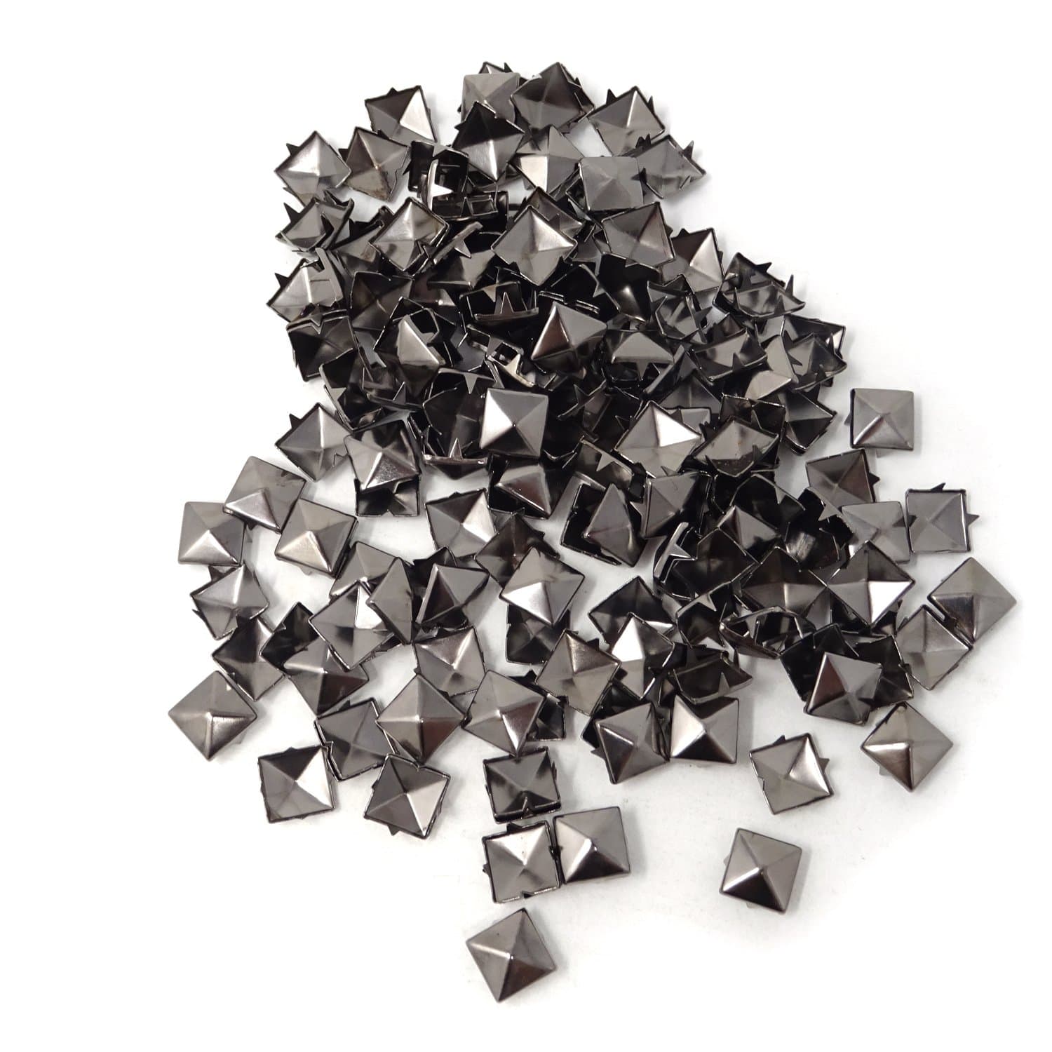Honbay 200PCS 10mm Gun Black Nailheads DIY Metal Punk Spikes Spots Square Pyramid Studs for Leathercraft