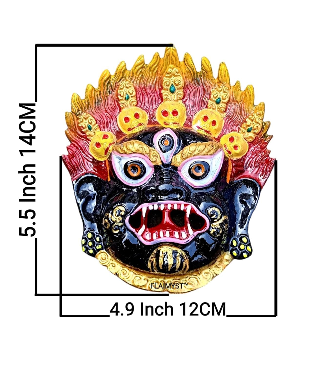 FLAIMYST Kirtimukha for Home Door In Aluminium Metal | Kirtimukha Wall Hanging for Home Decor | Nazar Battu for Home Entrance