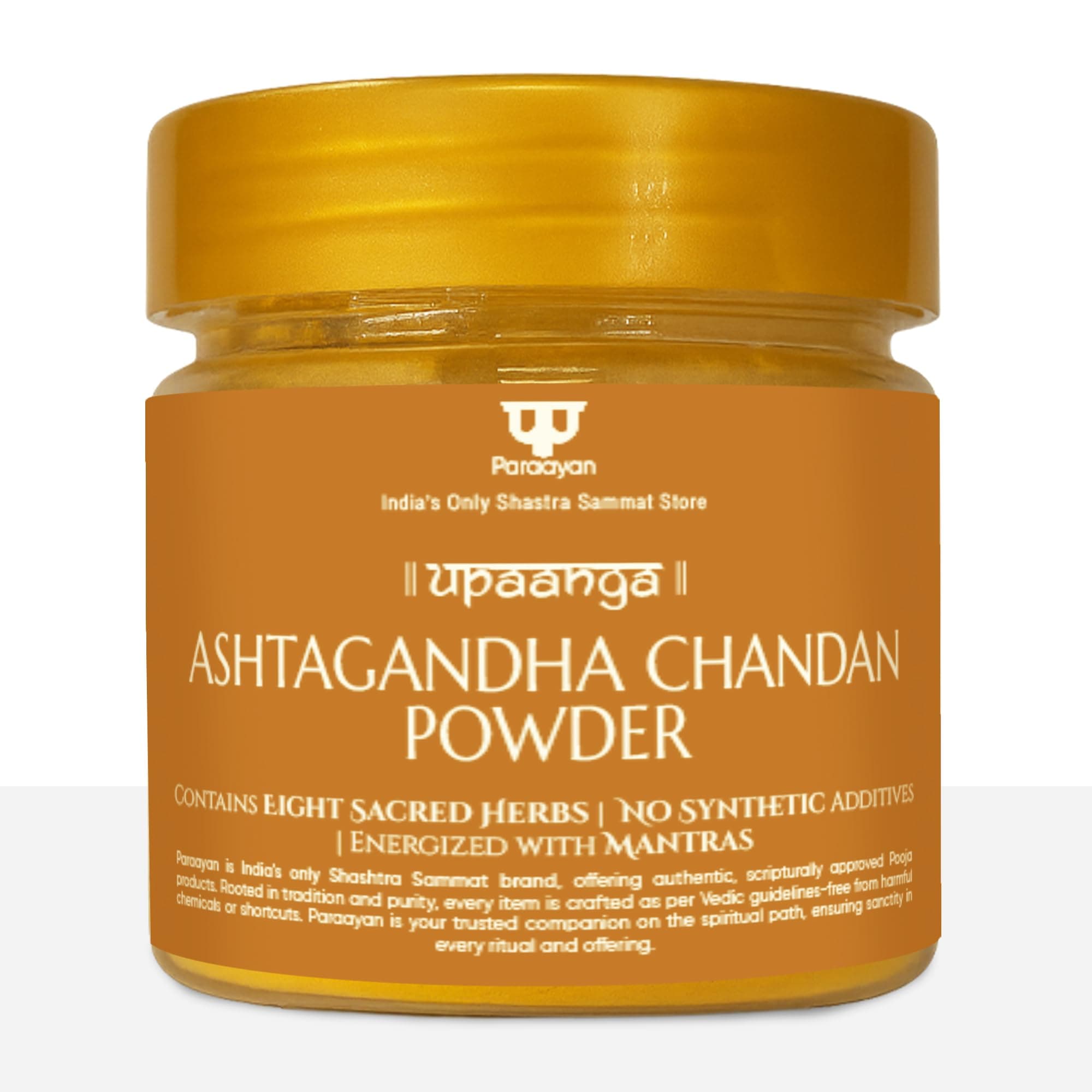 Paraayan Pure Ashtagandha Chandan Powder | Original Yellow Chandan Tilak for Pooja, Shivji & Ayyappa | Pure Chandan Powder for Tilak & Puja