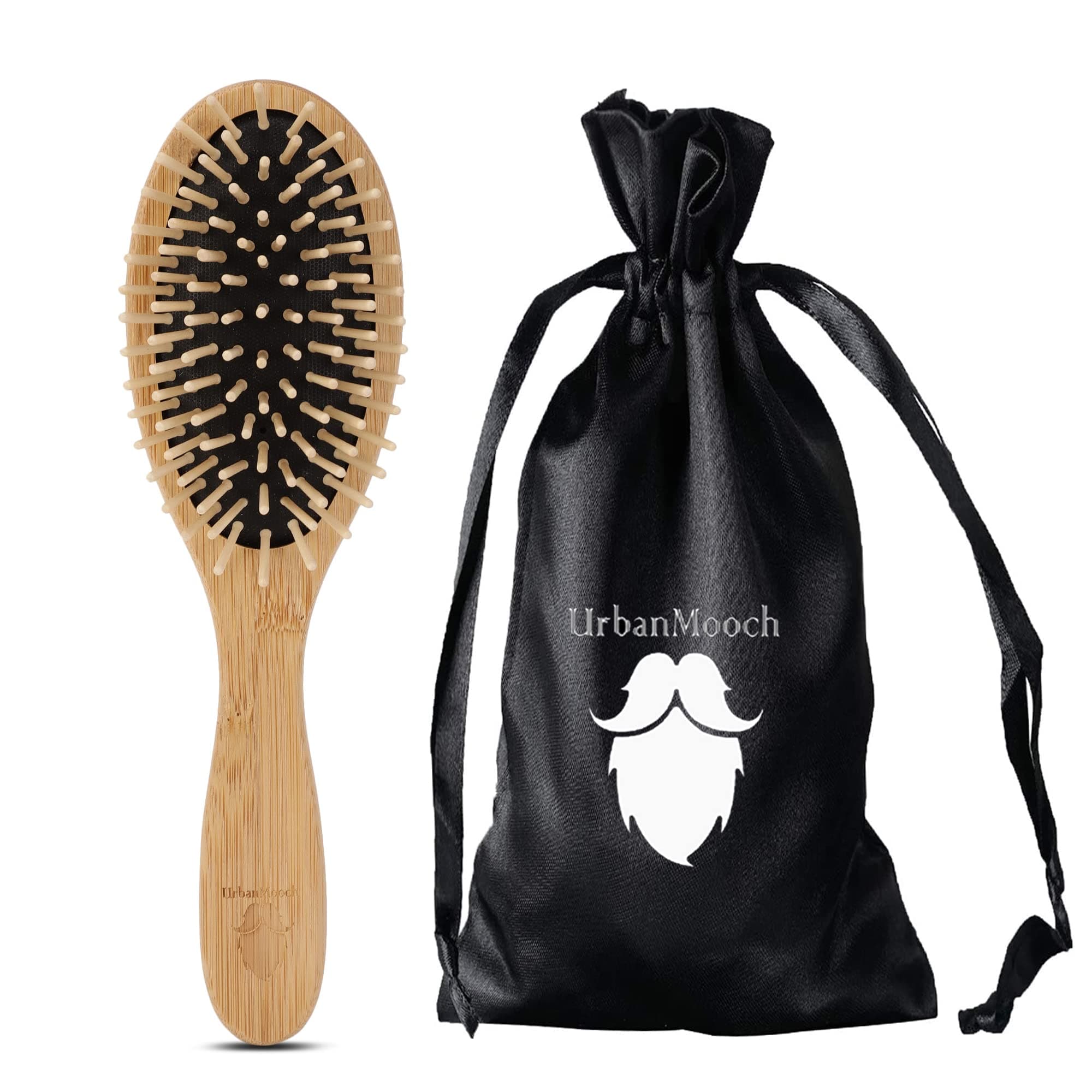UrbanMooch Wooden Hair Brush for Men & Women – Bamboo Wooden Paddle Hair Brush | Curly Hair Bamboo Brush for Hair Growth