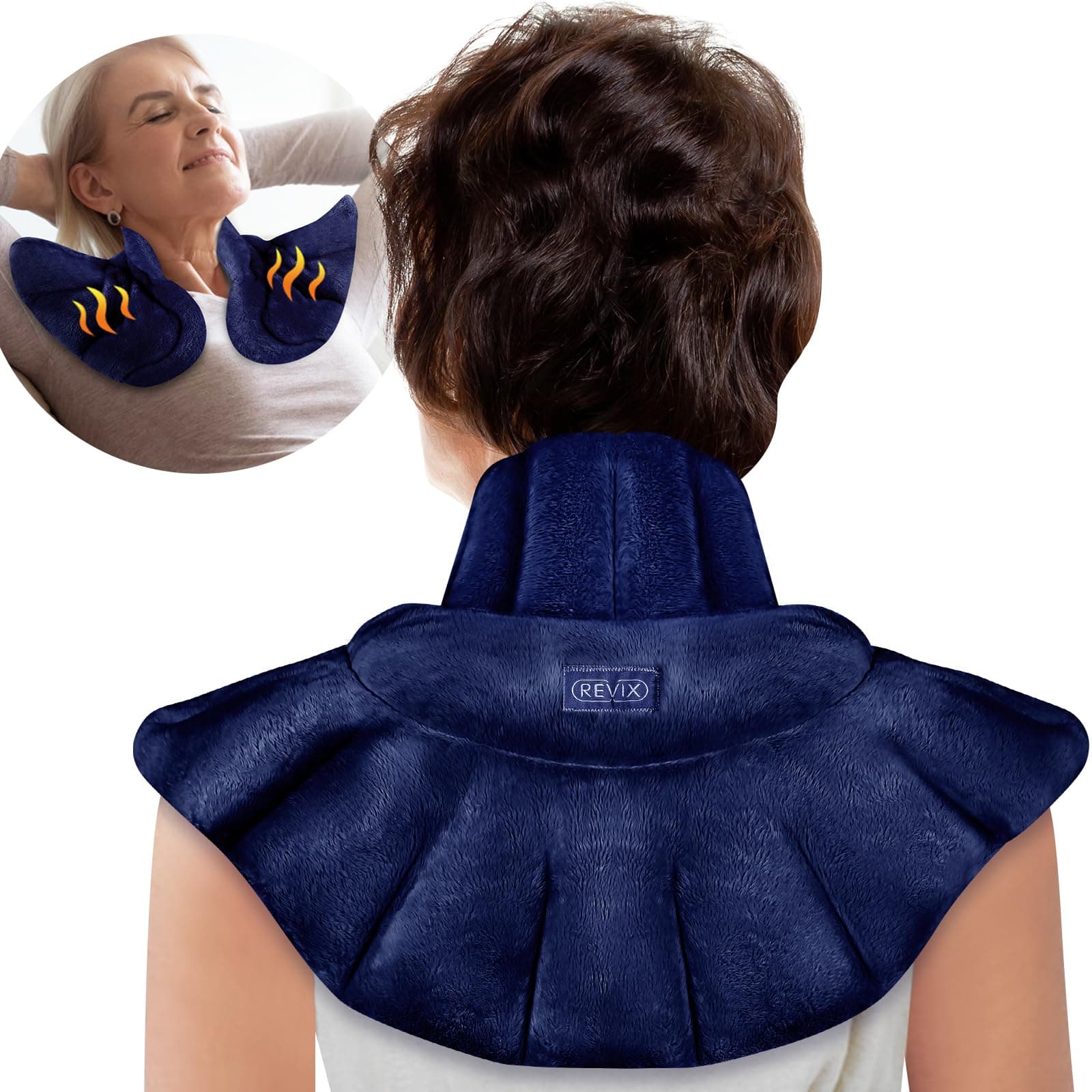 REVIX Microwave Heating Pad for Neck and Shoulders, Weighted Hot Wrap With Herbal Aromatherapy, Microwavable Moist Heat Warmer for Back Pain Relief, Scented