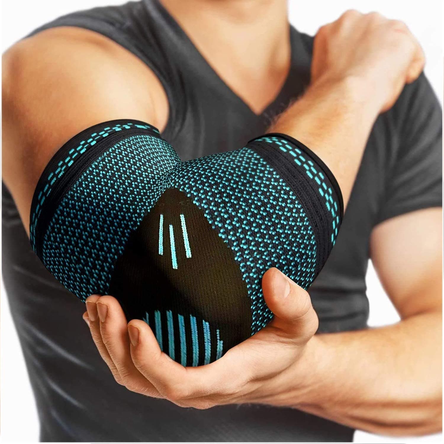 serveuttam® Elbow Support for Gym - Elbow Brace for Men Women Workout | Elbow Compression Sleeves with Straps for Tendonitis Pain Relief, Tennis, Volleyball, Cricket - Elbow Band