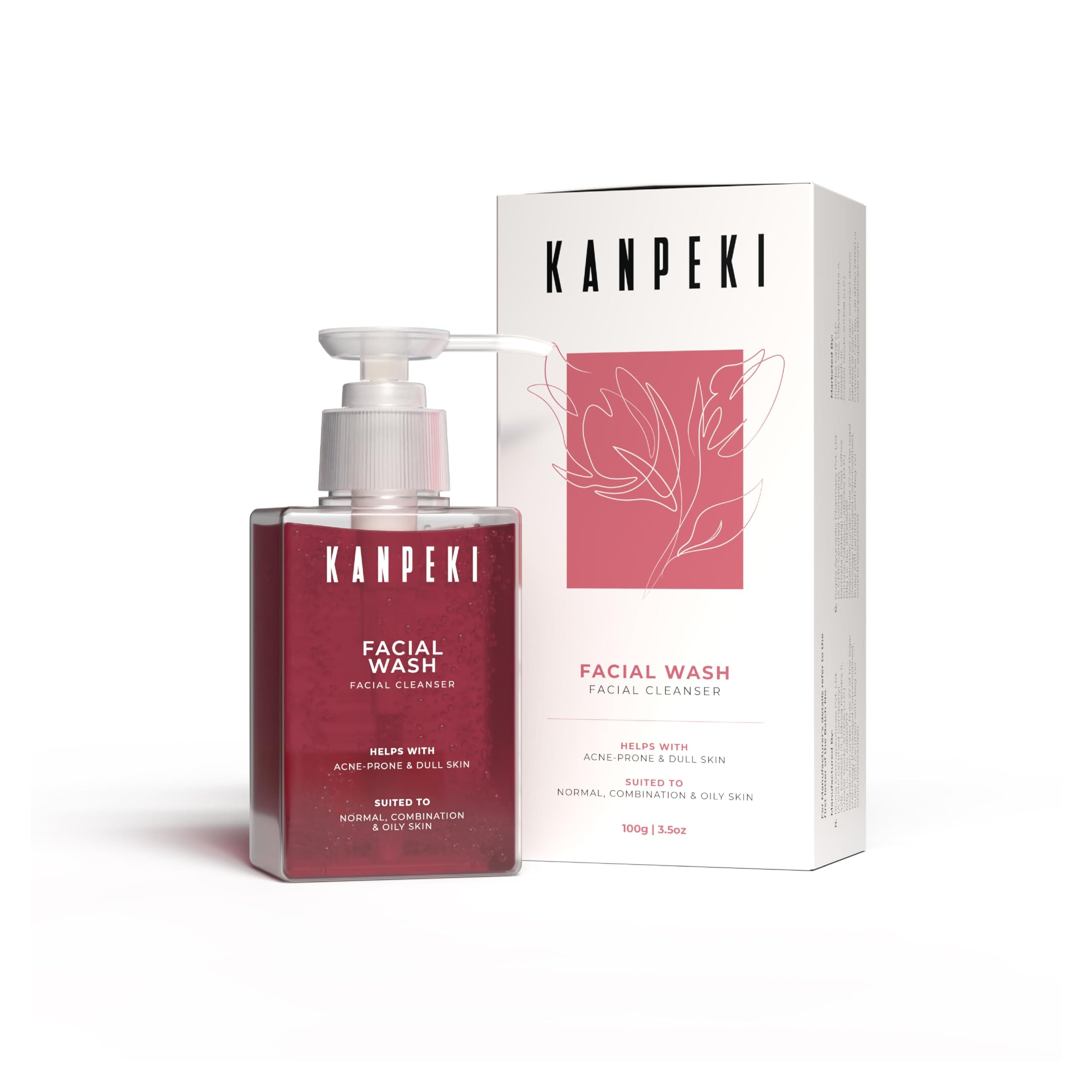 Kanpeki - Facial Wash | Facial Cleanser Reduces Acne for Normal, Combination, Oily Skin | Provides Bright Skin | Contains Basil, Mint & Lemon | Japanese Skin Care Product