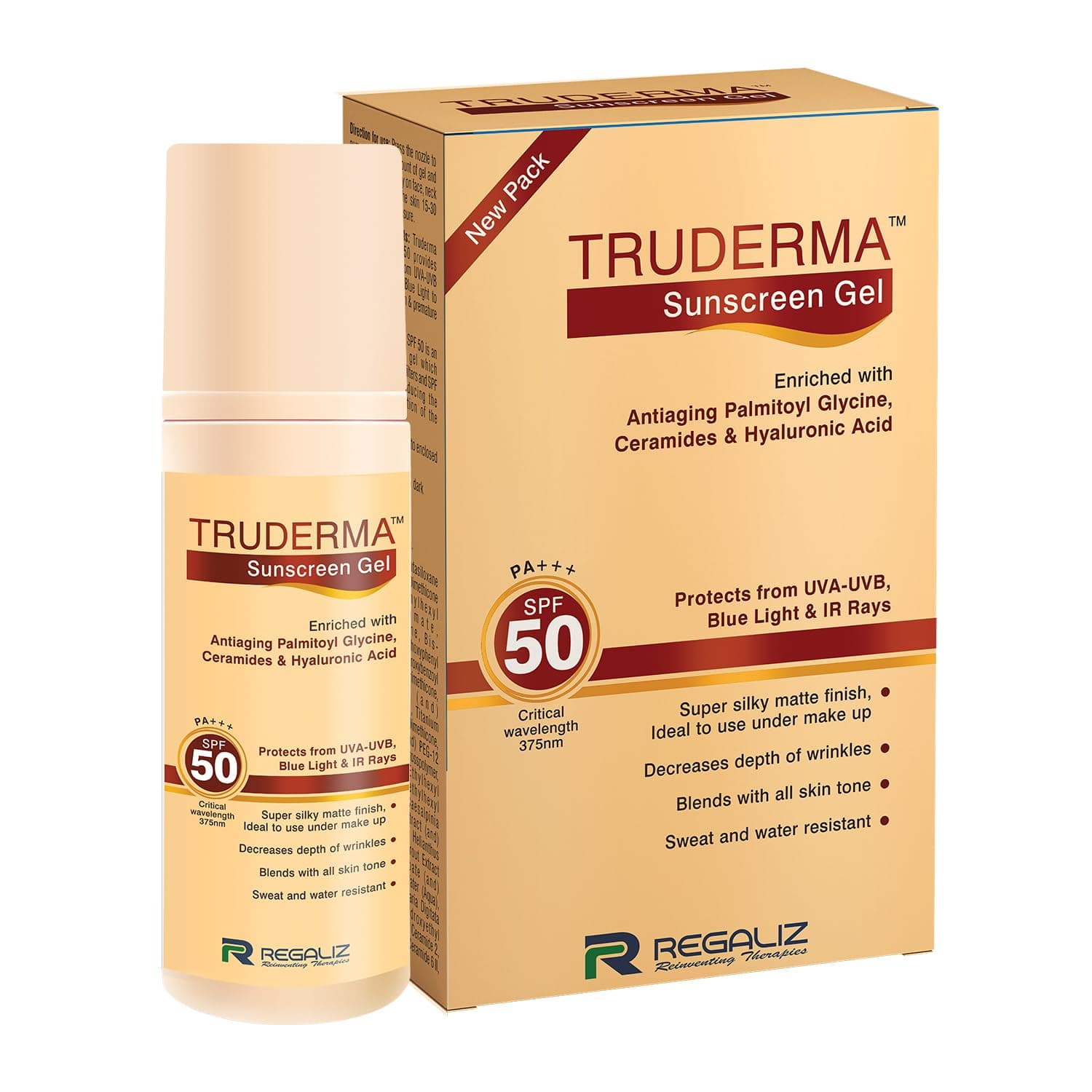 Regaliz Truderma Silicone Sunscreen Gel Spf 50+ | Broad Spectrum Uva & Uvb Protection | 50Gm, All