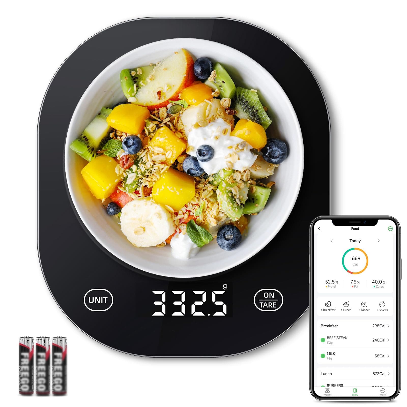 Arboleaf Smart Food Scale with Nutritional Calculator, 22lb Kitchen Scale
