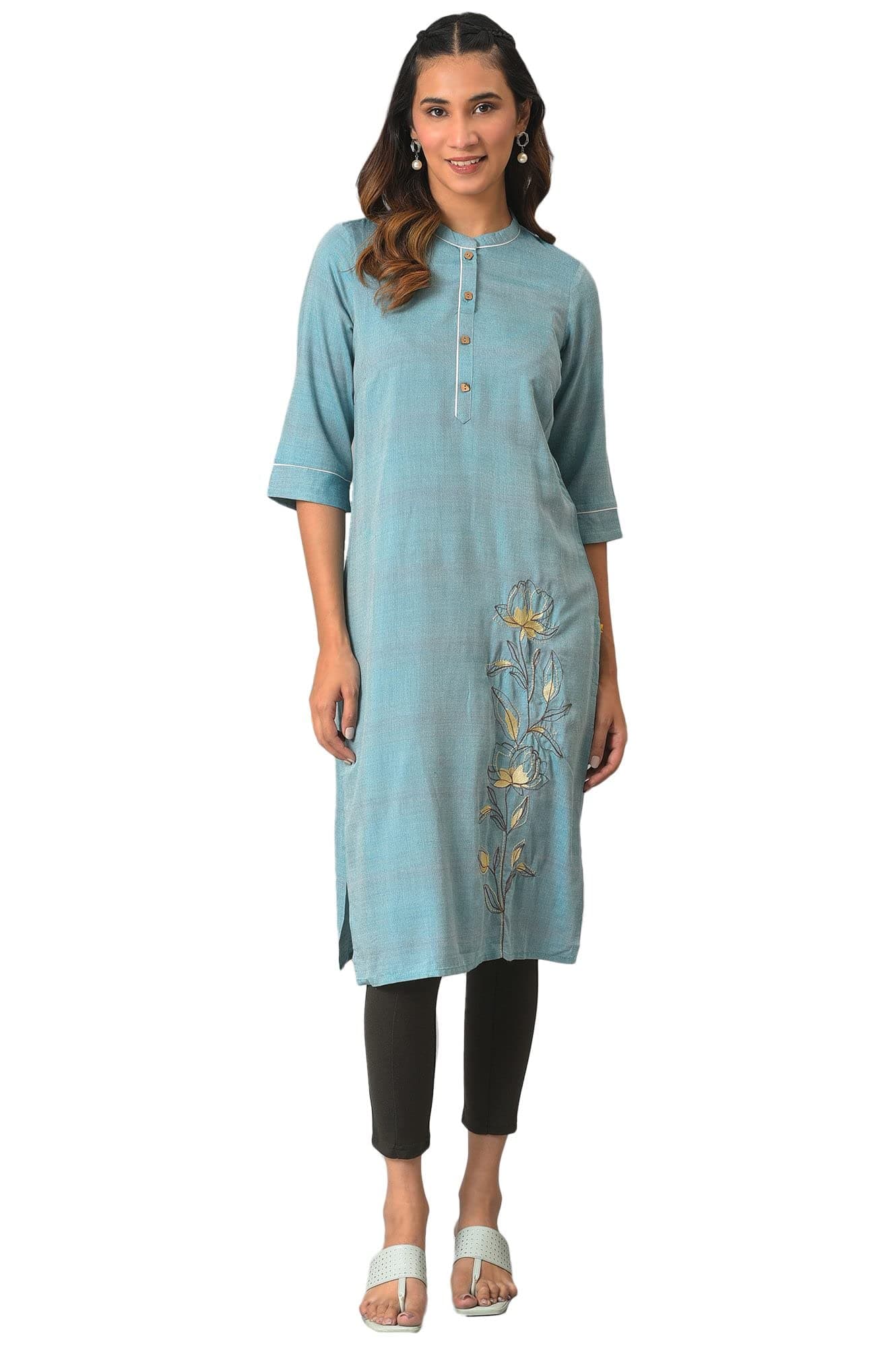 Aurelia Women's Viscose Regular Fit Regular Kurta