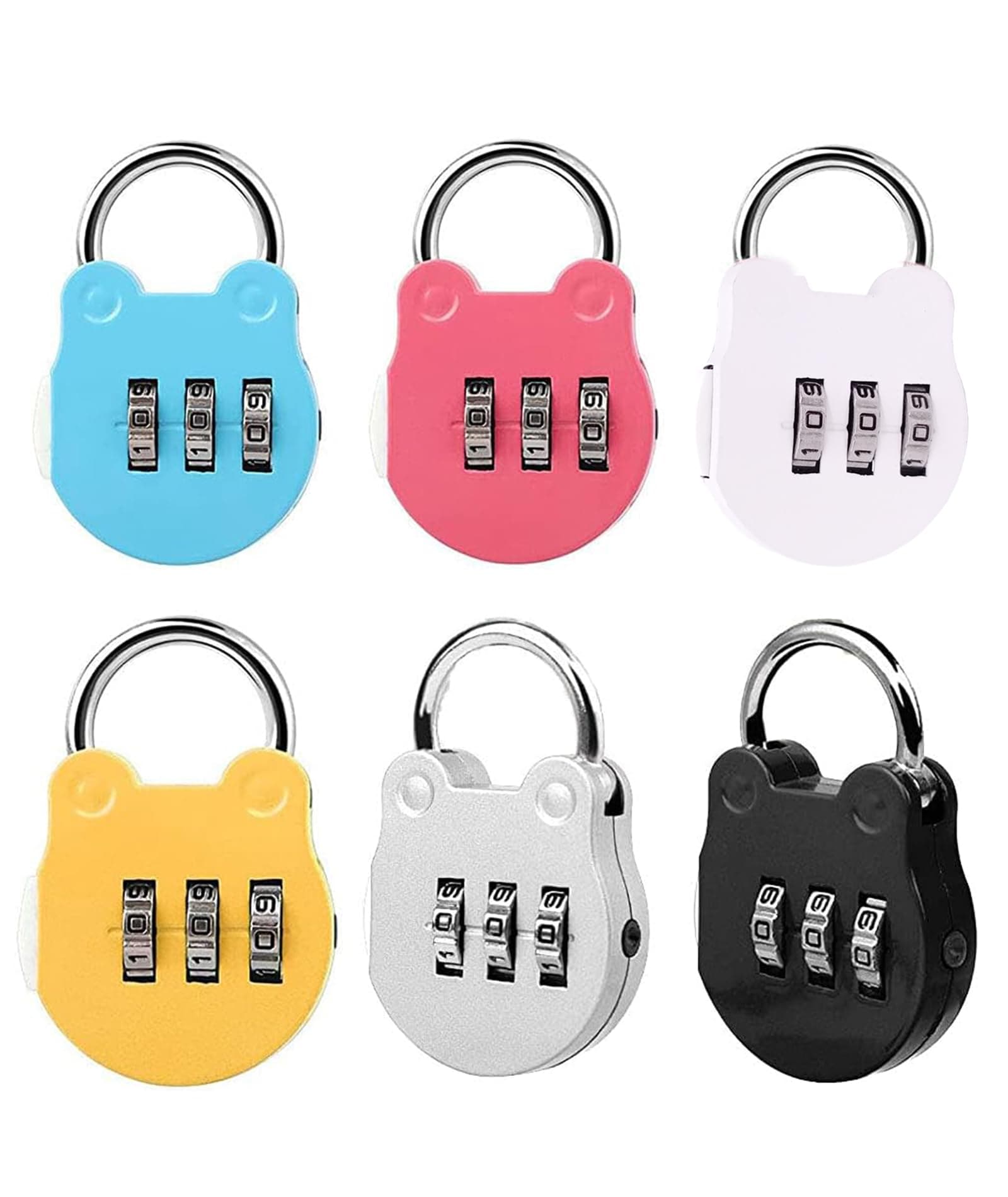 6 Pcs Number Lock, TSA Locks for Luggage, Number Locks for Door Resettable Pin Number Padlock Smart Lock for Bag Small Lock for School Gym Locker Sports Locker Fence Toolbox Gate(6 Colors)