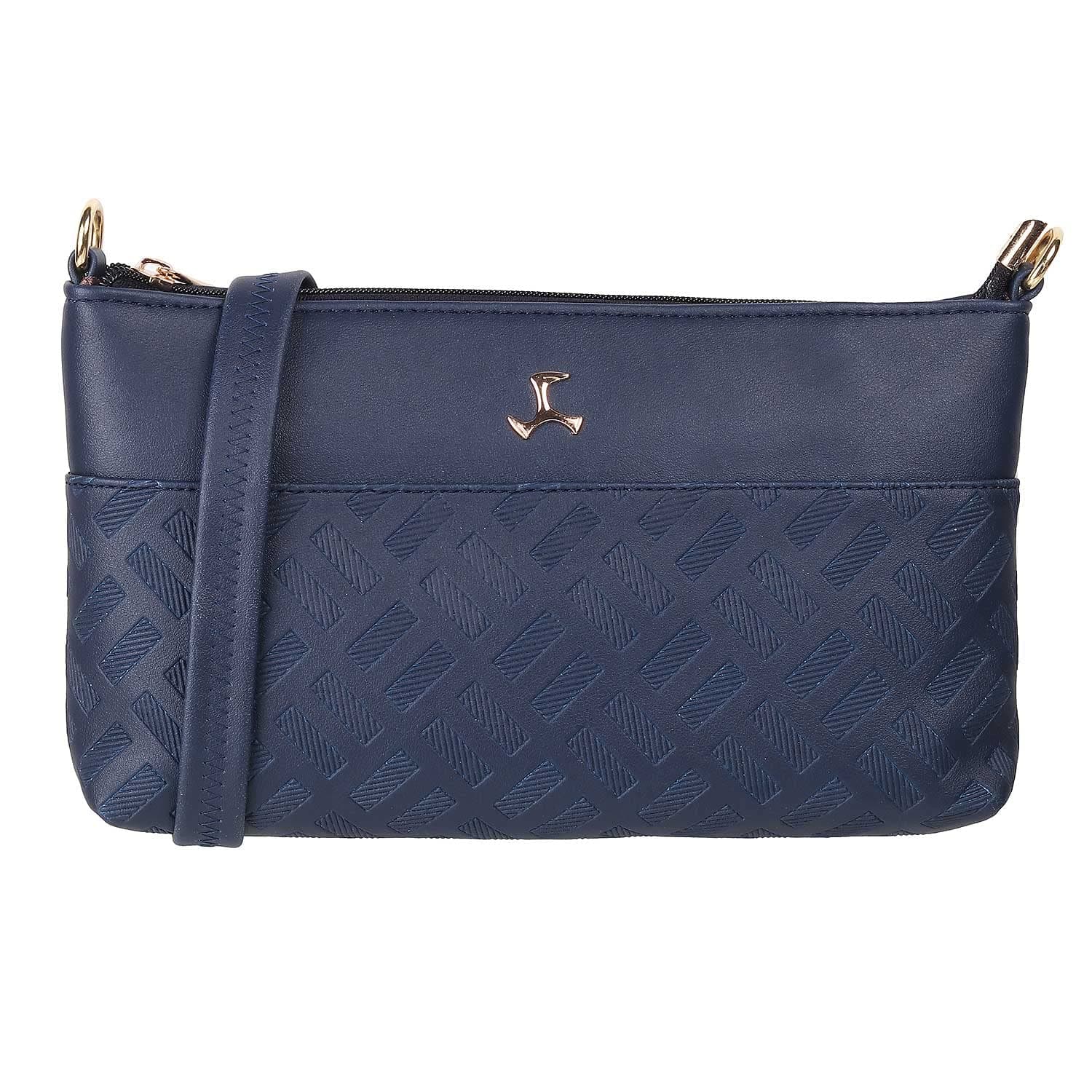 Mochi Women Blue Zip Top Sling Bag (66-7254)