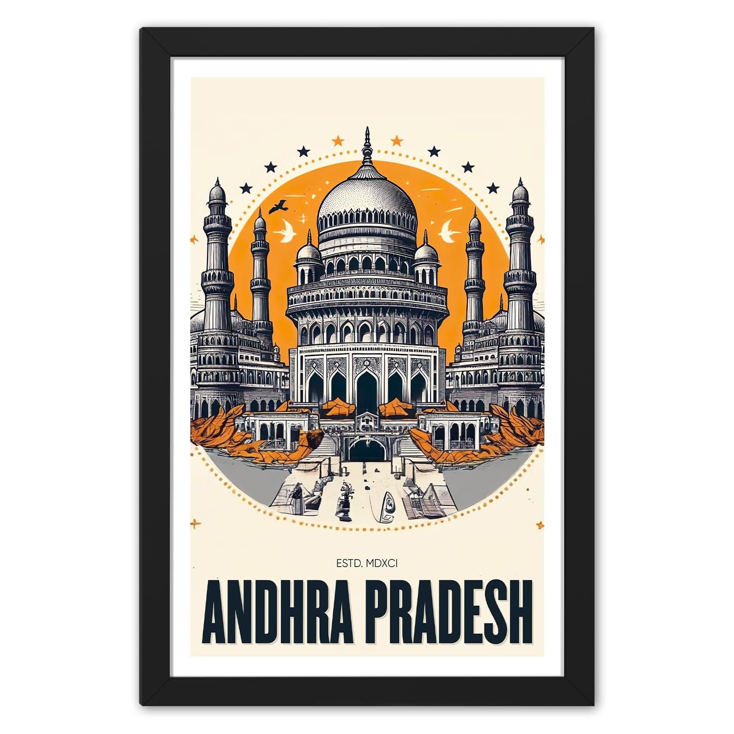 Ritwika's Modern Wall Art Of Shimla, Kolkata, Andhra Pradesh, Himachal And Ladakh City Most Popular Place - Original Artwork Poster Framed Painting