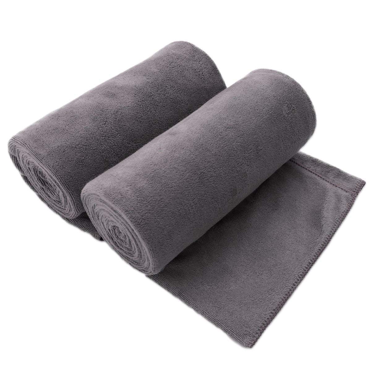 JML Microfiber Microfibre Bath Towels (Set of 2, Grey)