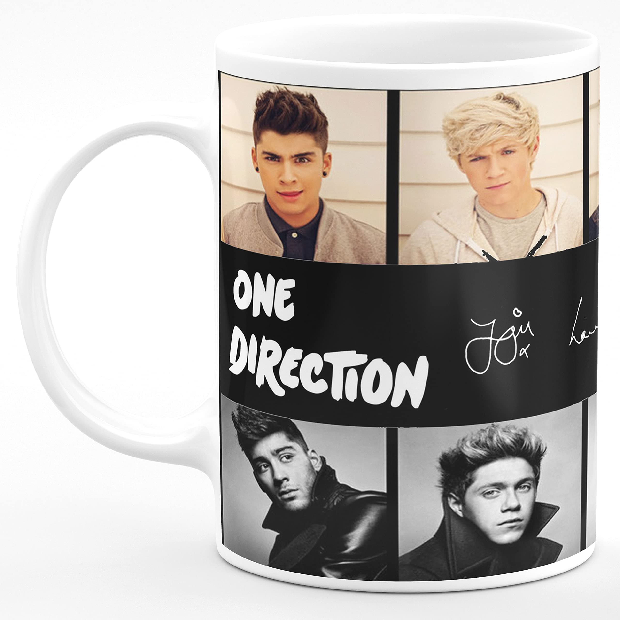 CHHAAP One Direction Signature Army Mugs Gift for Music Lovers Kids Brother Sister Son Daughter Boys Girls Hd Printed HD Printed NDS16Microwave Safe White Ceramic Coffee Mug (350 ml) (MB4 02)