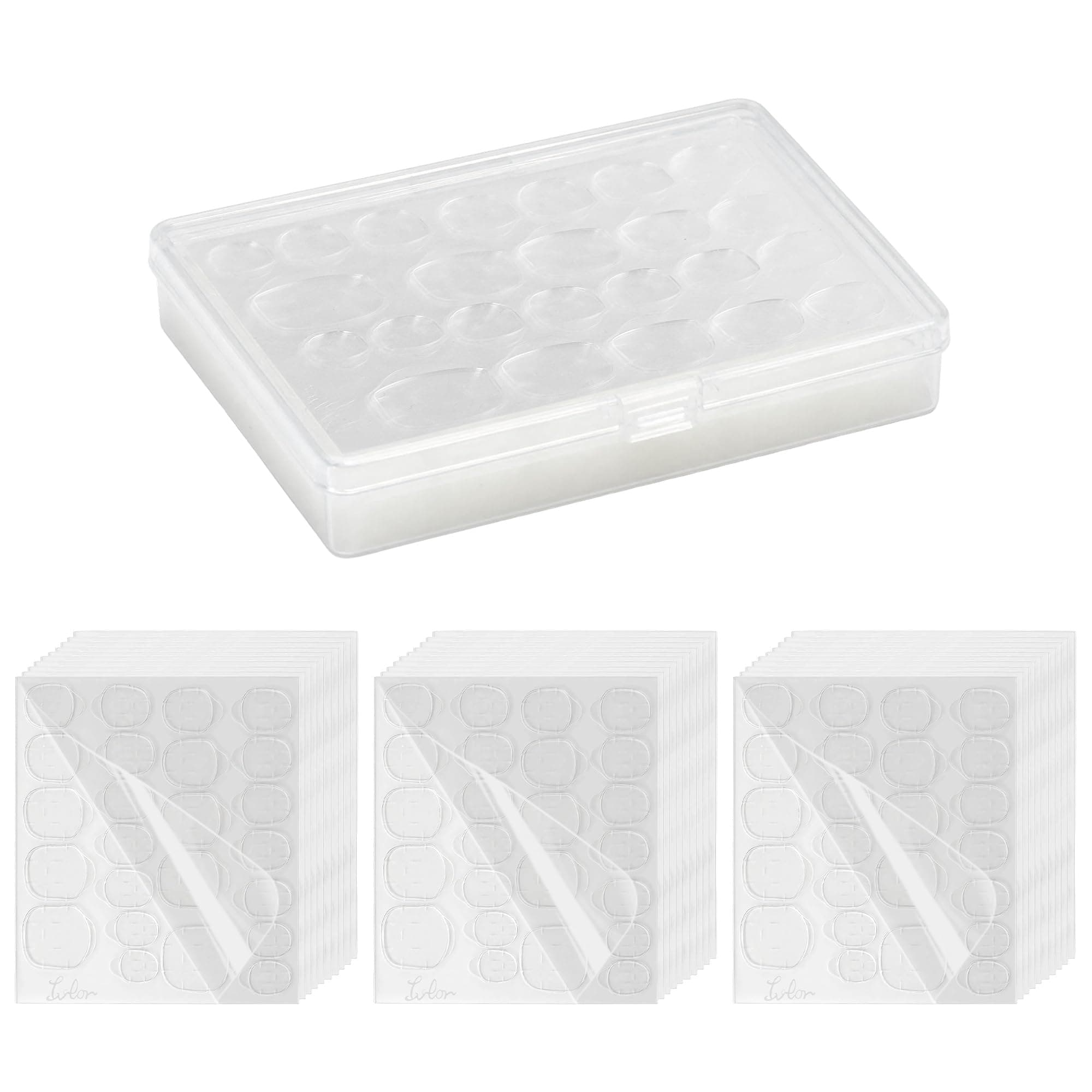 Ivtor 30 Sheets Waterproof Breathable Jelly Double Sided Adhesive Tabs Nail Glue Sticker False Nail Tips