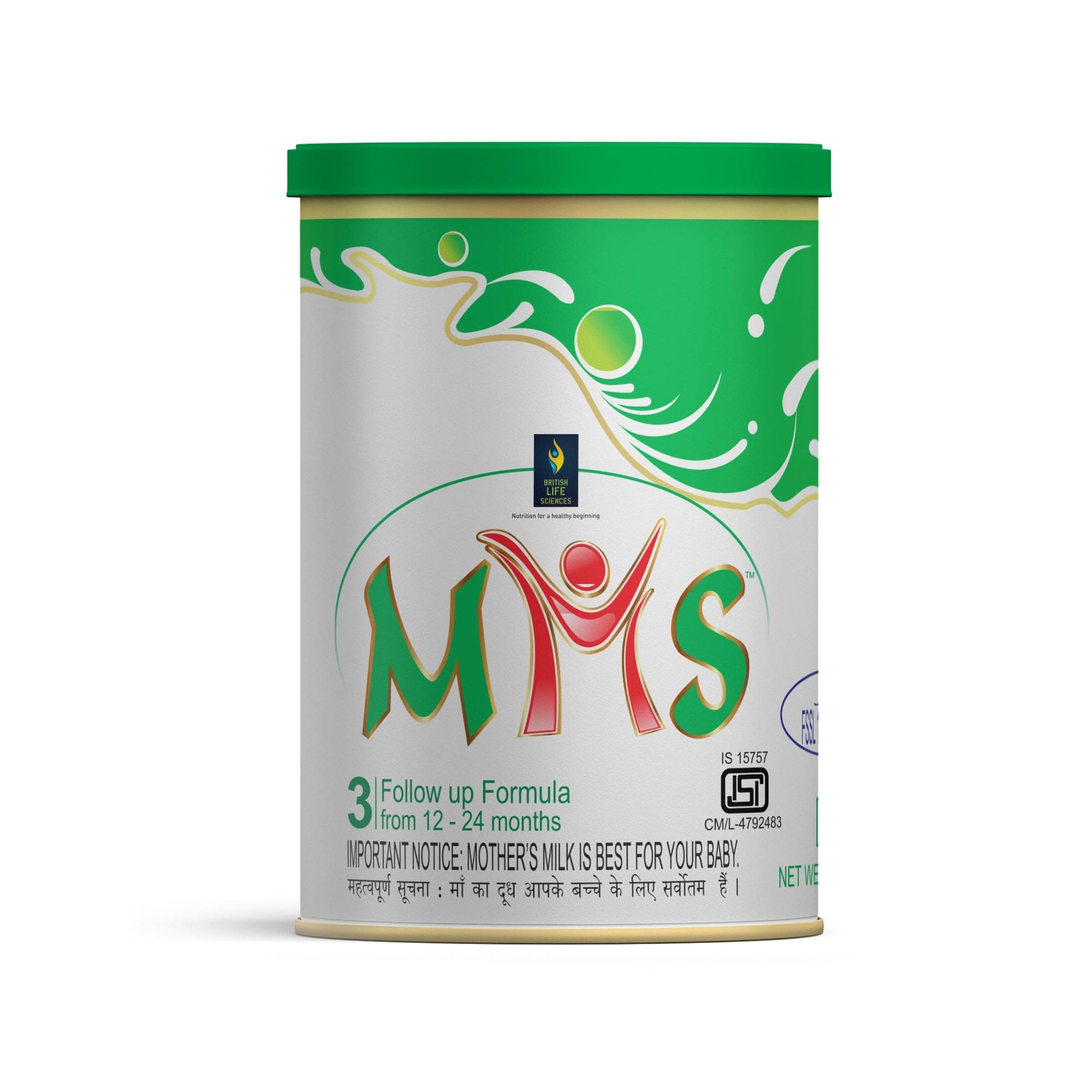 British Life Sciences MMS Stage 3 Infant Milk Powder|Follow-up Formula for 12 Months & above|Easy on Stomach|26 Essential vitamins & minerals|Wholesome Baby Food|No added sugar|400g