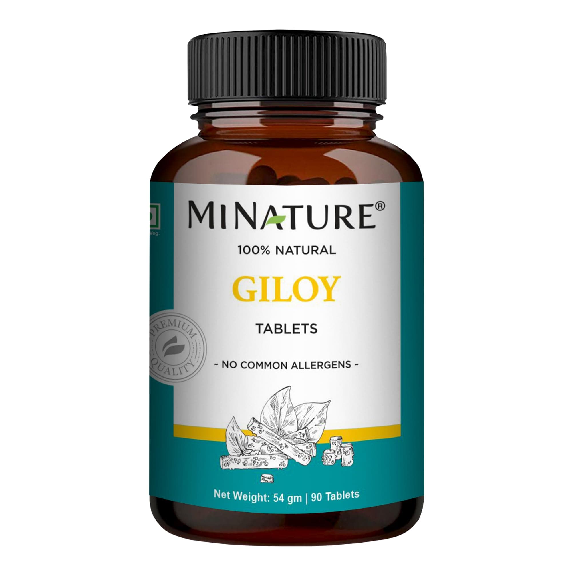 mi nature Giloy Tablets (Tinospora cordifolia)| Plant based Natural Guduchi helps Immune | Overall wellbeing| Non Gmo Gluten Free| 90 Tablets 45 Day supply
