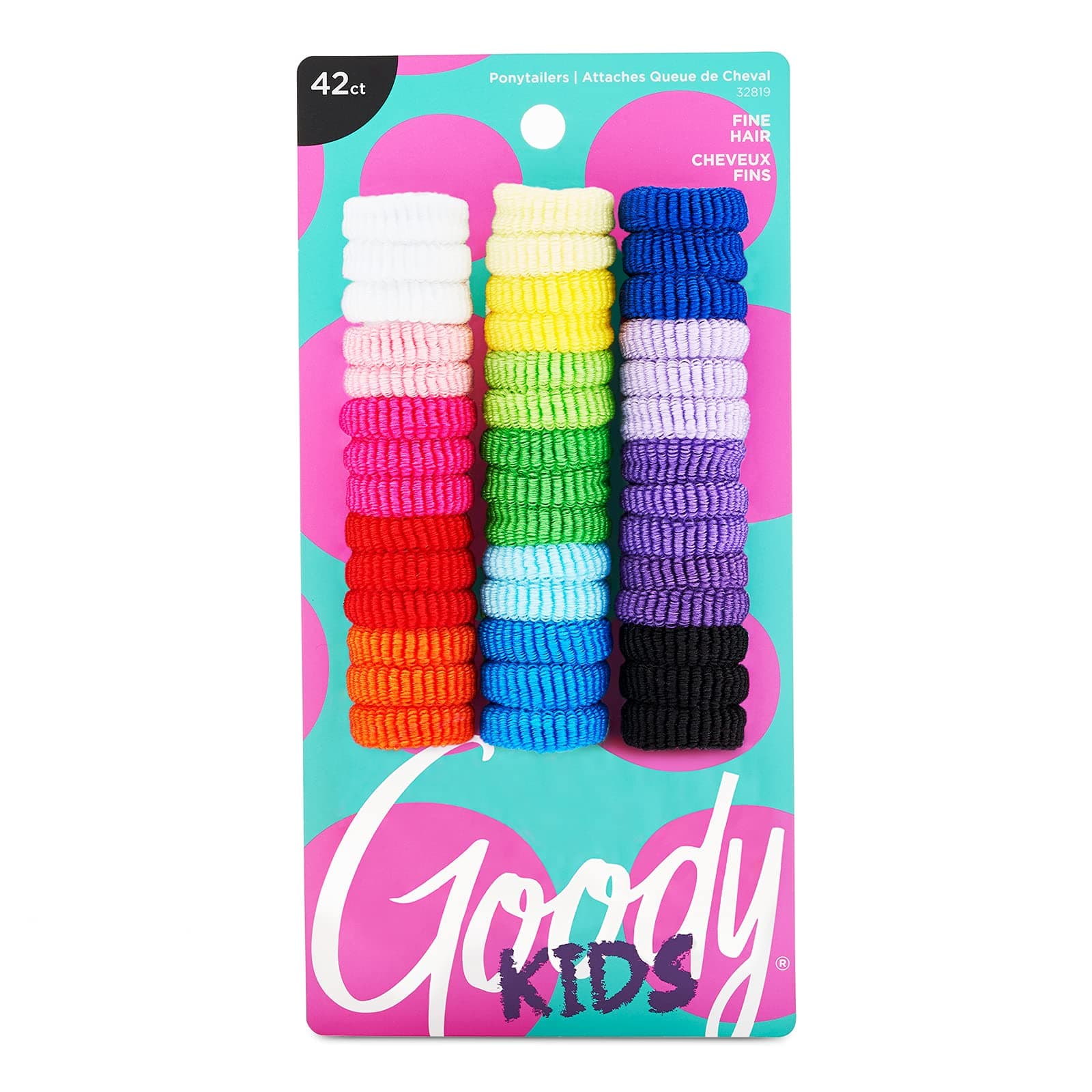 Goody Ouchless Tiny Terry Ponytailers, Girls, Assorted Basic Colors, 42-count(1942341)