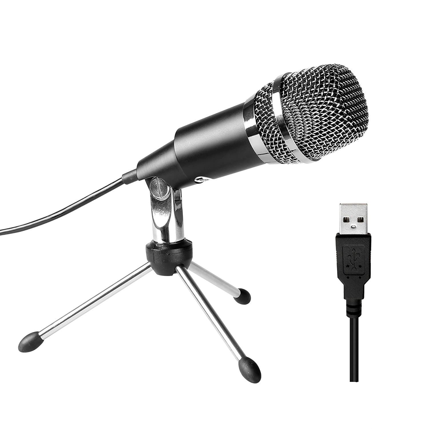 Fifine K668 USB Microphone, Plug and Play Home Studio USB Condenser Microphone for Skype, Recordings for YouTube, Google Voice Search, Games, for Windows and Mac