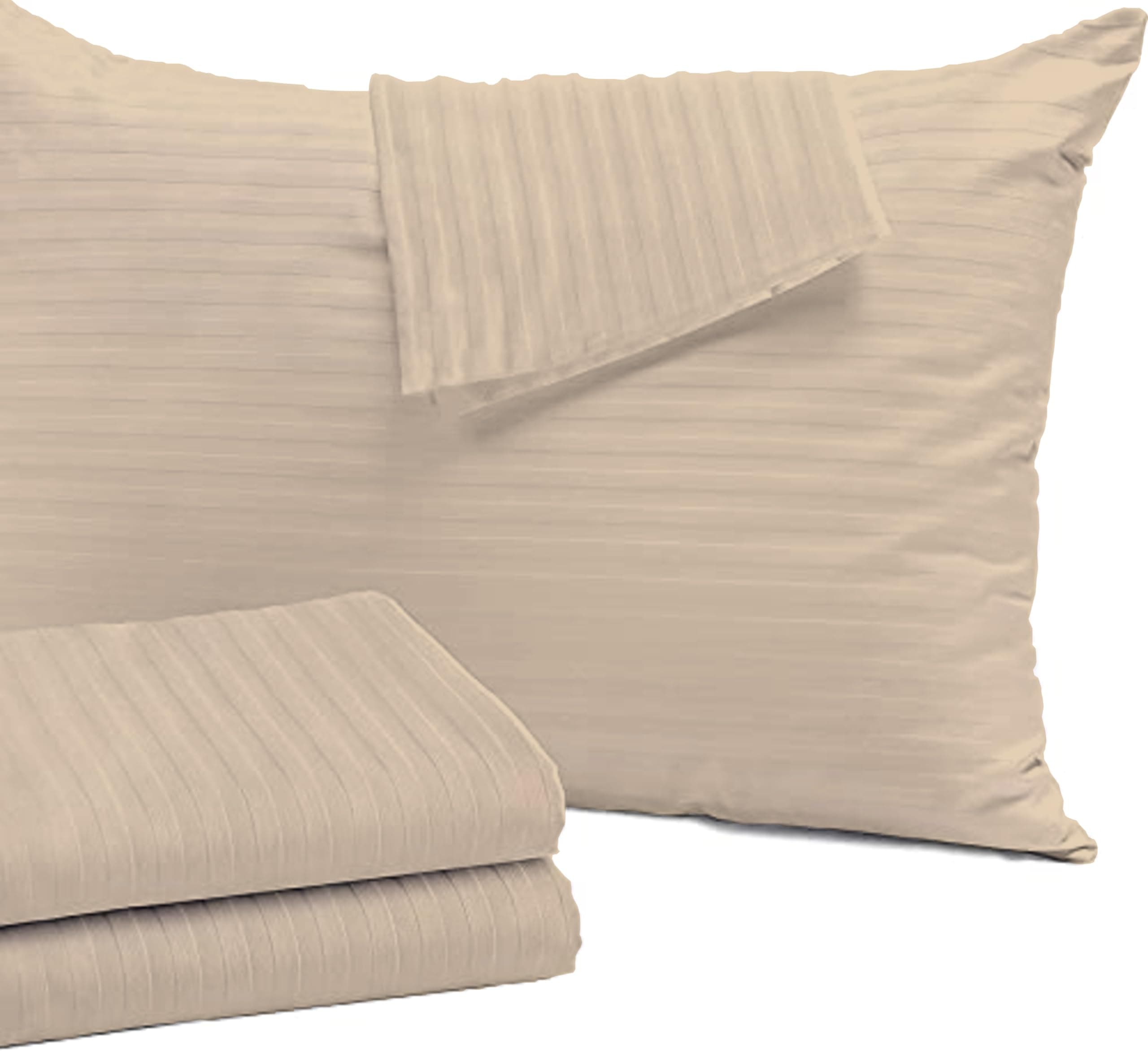 COMFORT LIFE 210TC 100% Cotton Pillow Cover Set of 2 Pieces, Small Size - 16inch X 24inch | Striped Pillow Cases | Ultra Soft Satin Stripe Pillow Covers.
