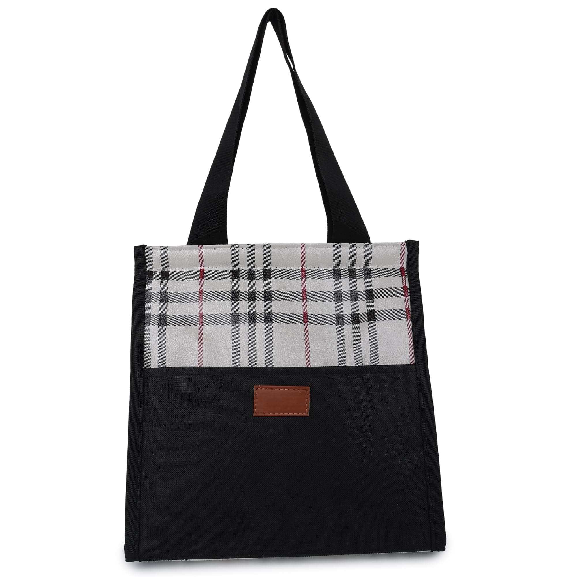 MARINE PEARL Lunch Bag 2022 Insulated Tiffin Organizer with Pocket for Tissues & Pickel for Women Men Adults Office Work Picnic Hiking | Black Stripe