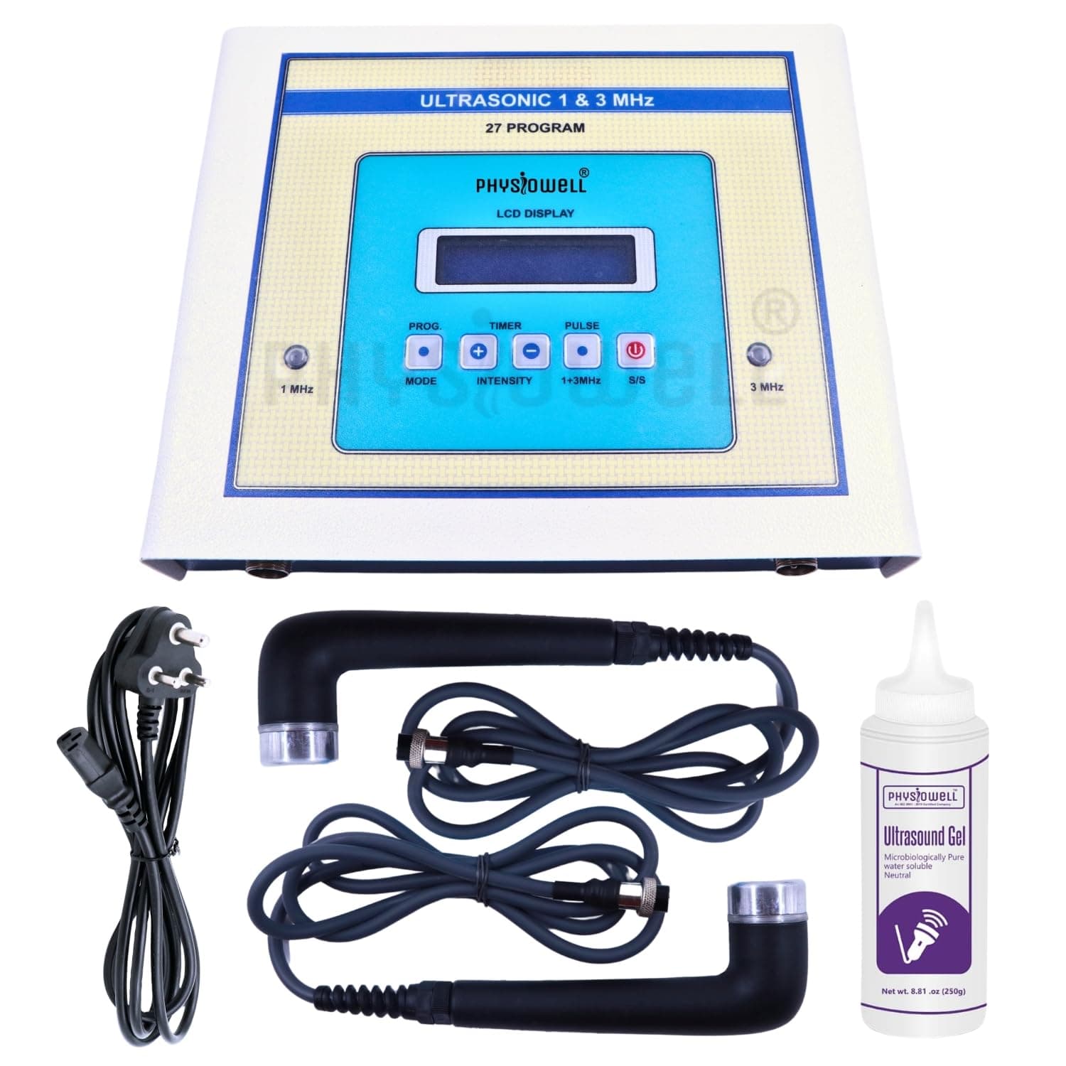 Physiowell New Model Ultrasound Therapy 1 Mhz & 3 Mhz Two Output Therapy Unit with One Year Warranty