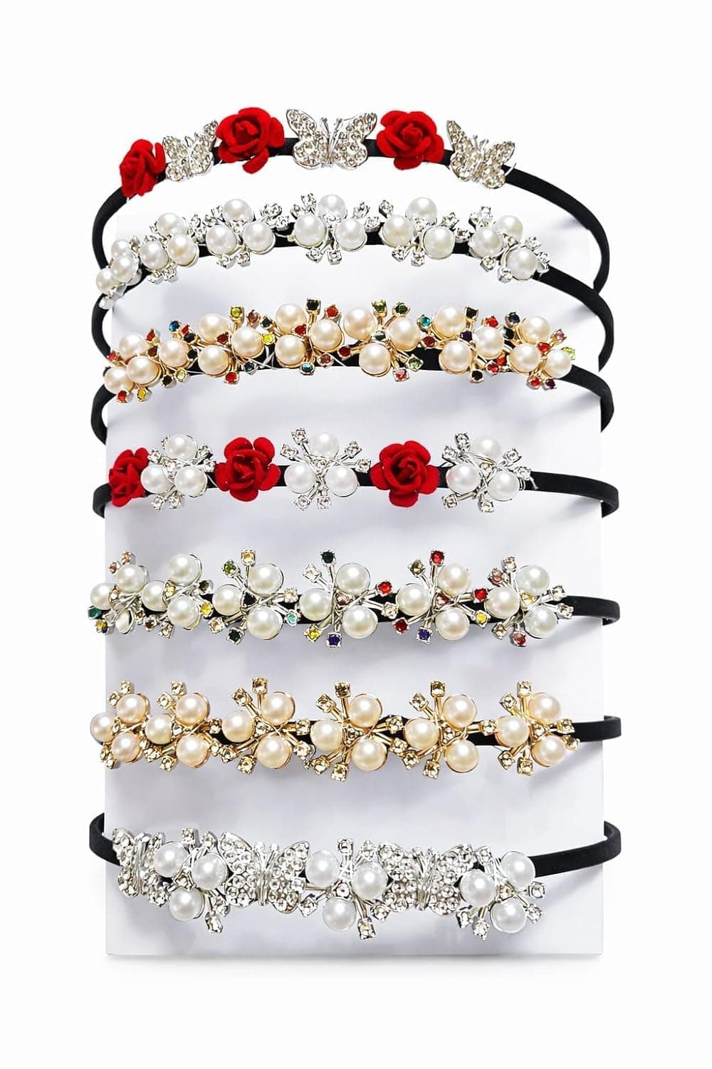 Flysales® 5 pcs Hairband Flower and Pearls Hairband for Women and Girls Tiara Hair Band Hair Accessories Handmade