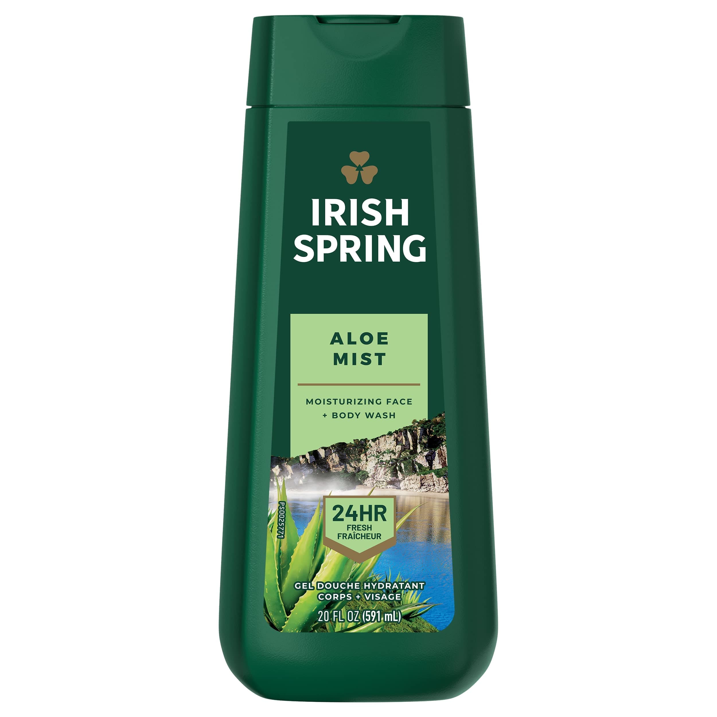 Irish Spring Men's Body Wash Shower Gel, Aloe Vera - 18 fluid ounce (Pack of 6)