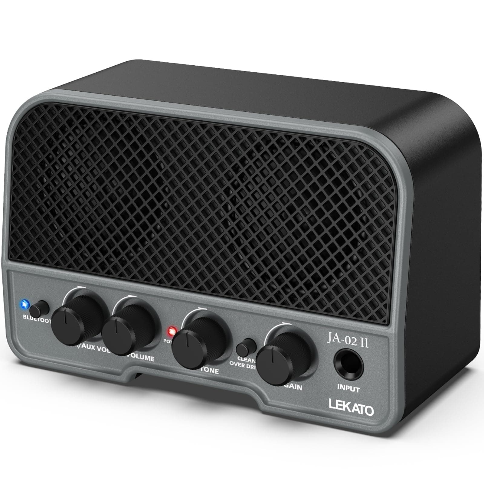 LEKATO Mini Guitar Amp Rechargeable Electric Guitar Amplifer 5W, Clean/Overdrive Channels,Portable Small Amp for Guitarist Practice,Black