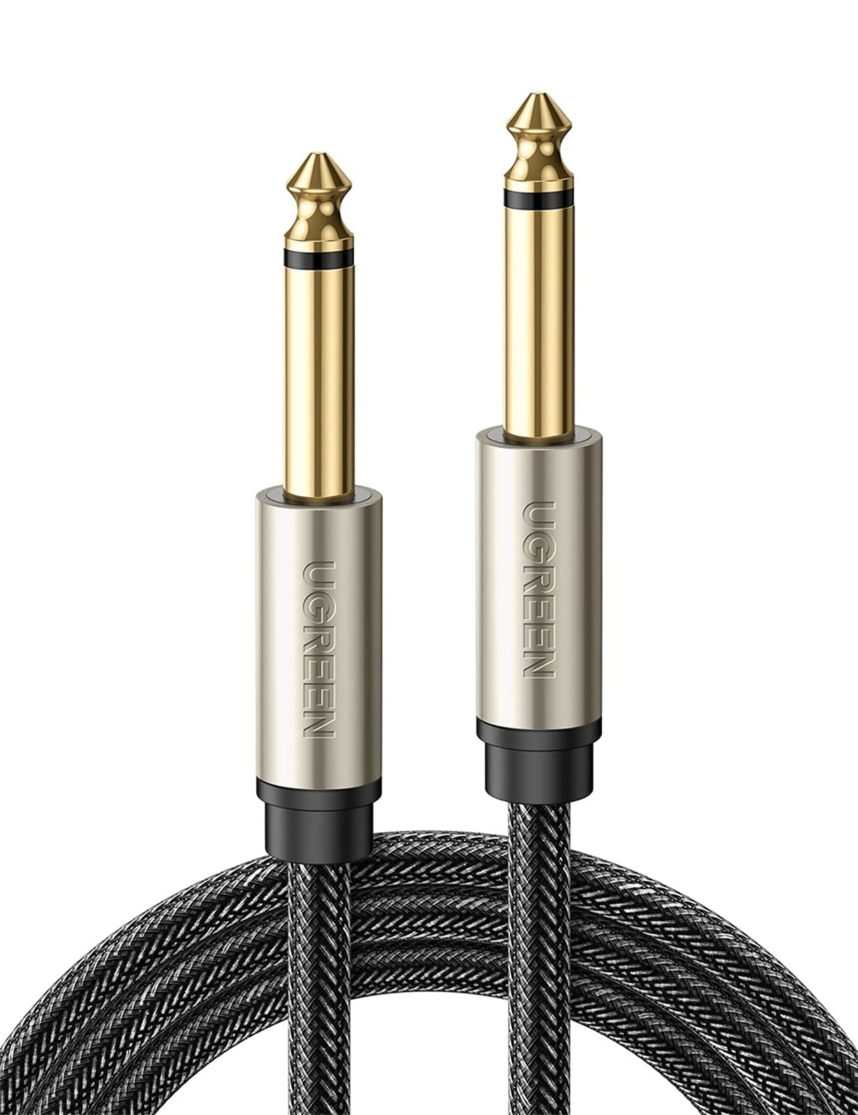 UGREEN 6.35 mm Mono Guitar Cable 1M, TS Instrument Lead, Braided