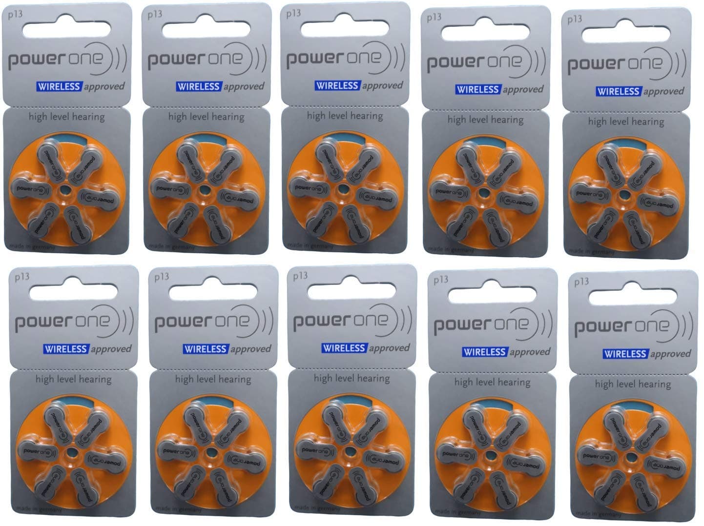 Power One P13 Hearing Aid Battery (6X10 Pack) 60 Pcs