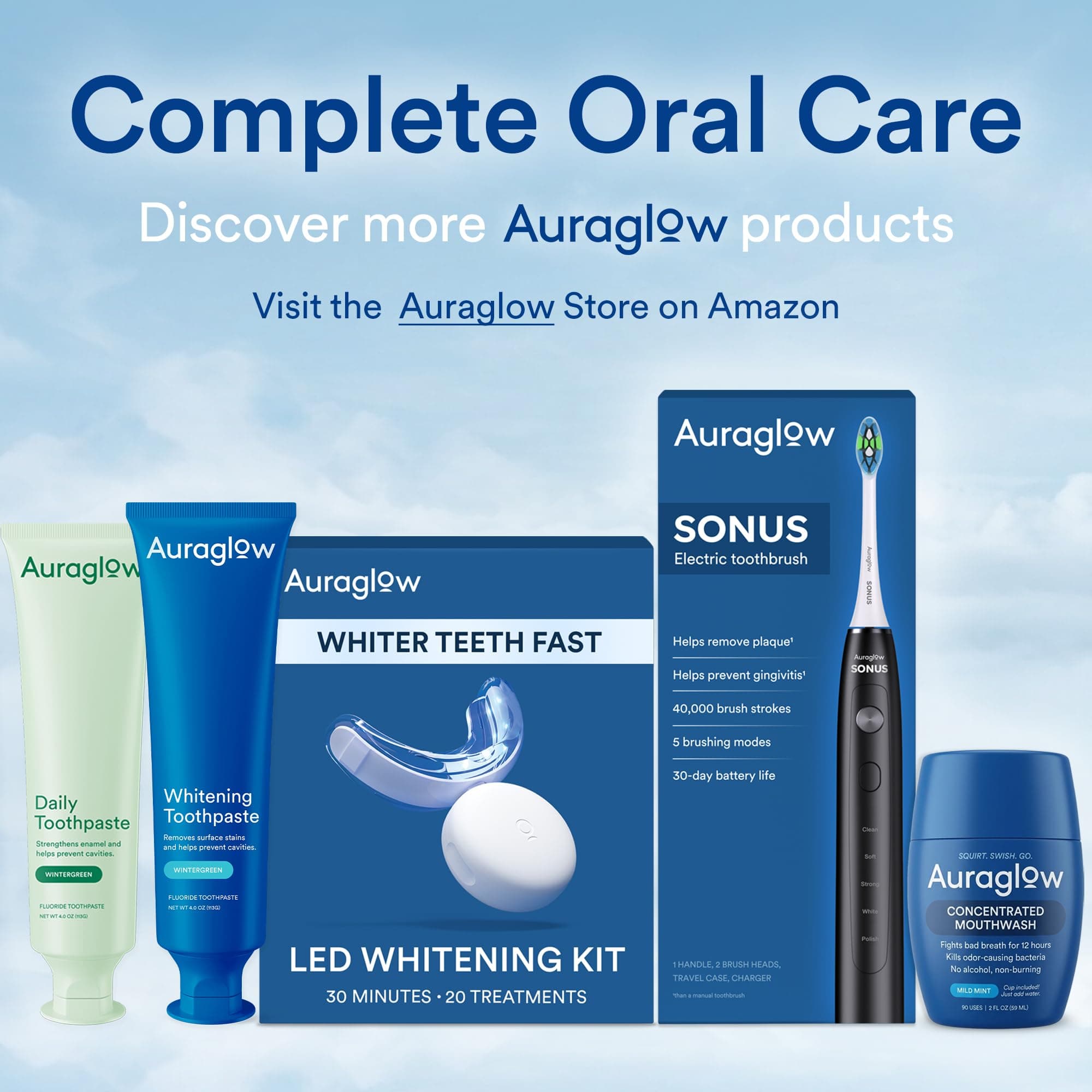 AuraGlow Teeth Whitening Gel Syringe Refill Pack, 44% Carbamide Peroxide, (3x) 5ml Syringes, 30+ Treatments