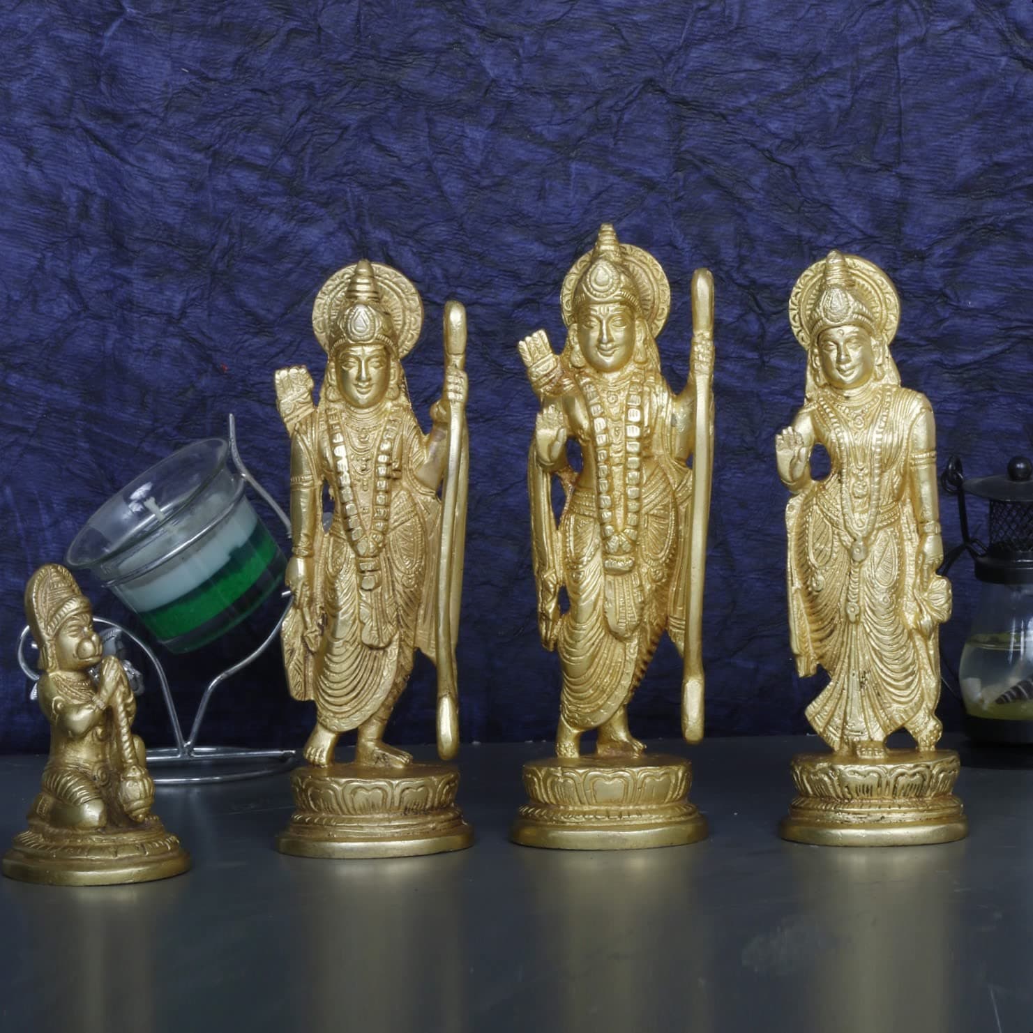 ARTVARKO™ Ram Sita Laxman Hanuman Statue God Figurine Brass Metal Sculpture Ram Darbar Idol Murti forHome Decor Puja Mandir -7 Inch