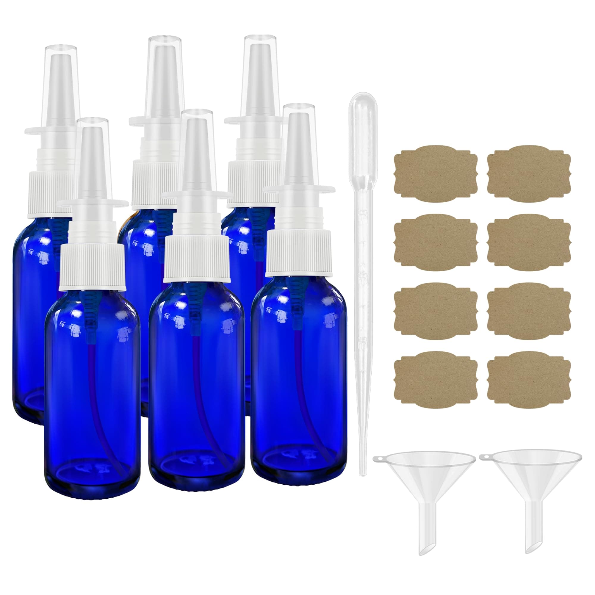 Nasal Spray Bottle 1oz Amber Glass Refillable Container Fine Mist Sprayers