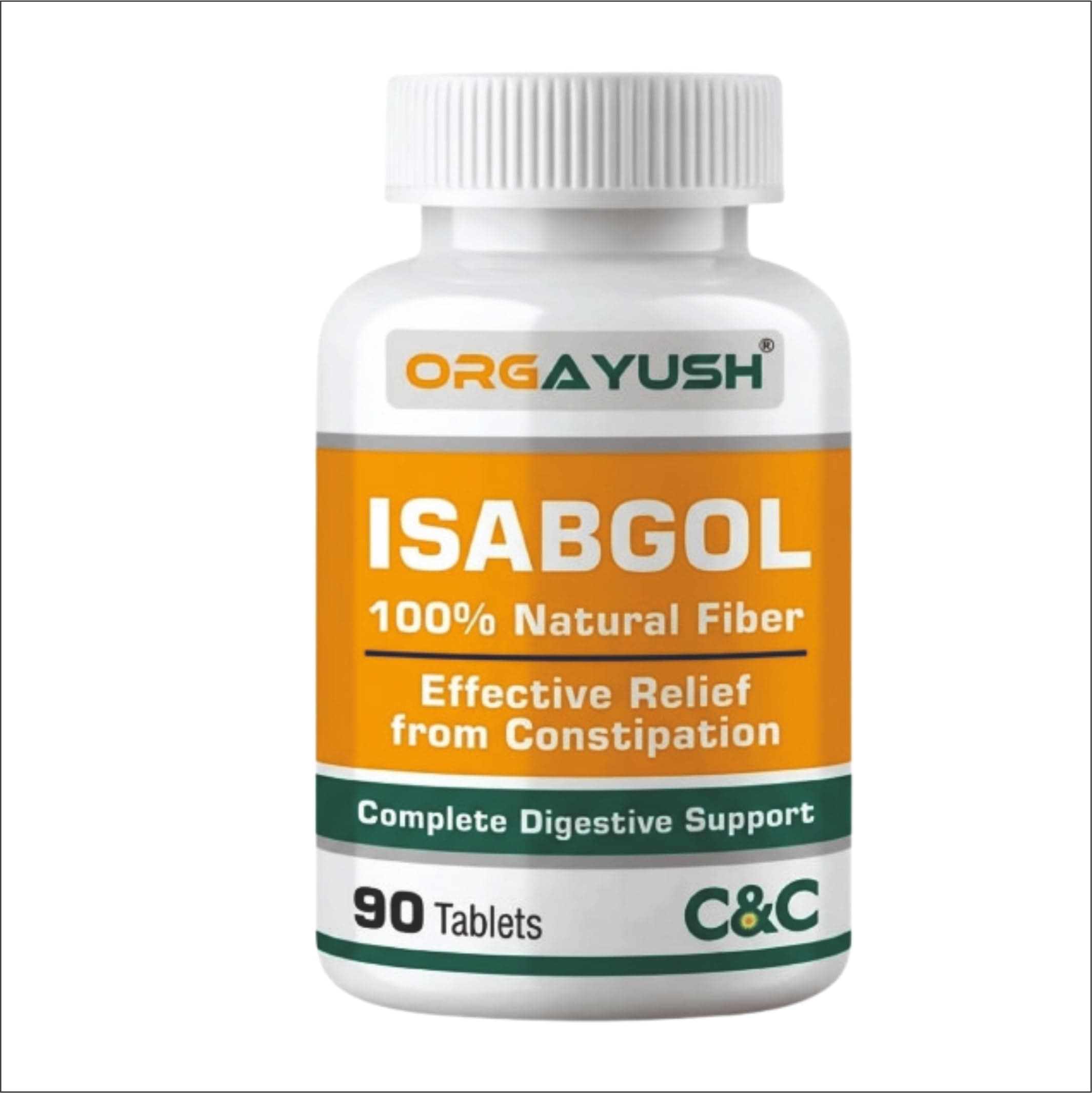 ORGAYUSH Isabgol Psyllium Husk Tablets – Digestive Support Supplement for Gut Health & Bowel Regularity, Gentle Fiber Tablets for Daily Use