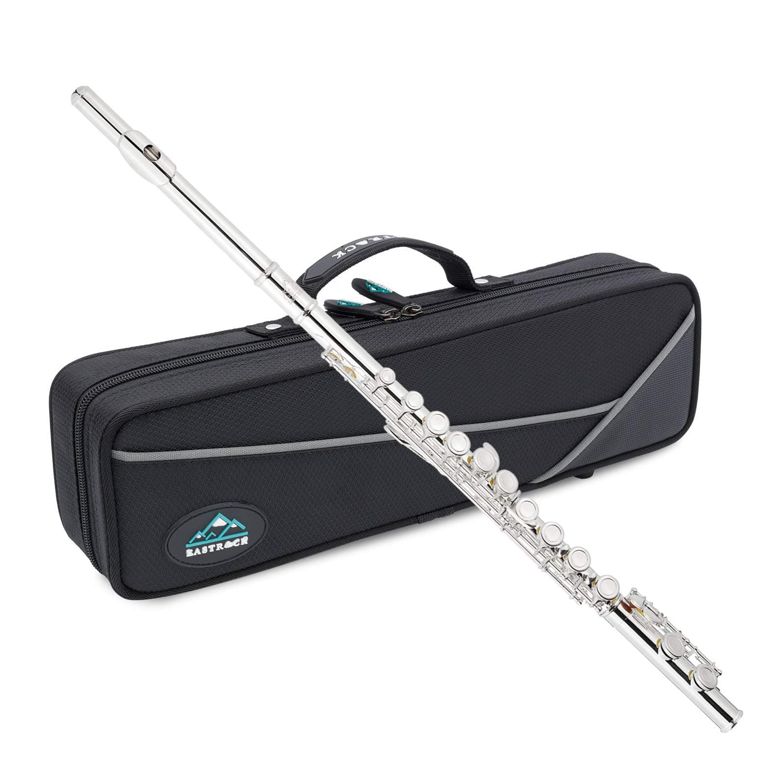 EastRock Closed Hole Flutes C 16 Key for Beginner, Kids, Student Nickel Flute with Case Stand and Cleaning kit