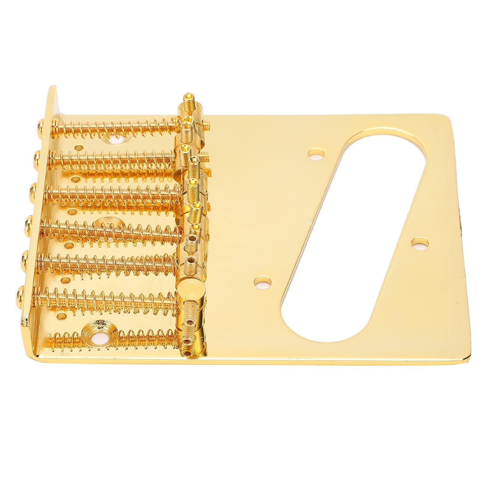 6 Saddle Guitar Bridge Single Coil Pickup Slot, Standard Series Telecaster Bridge Assembly Pre-wired Control Plate for Electric Guitars Replacement Parts(gold)