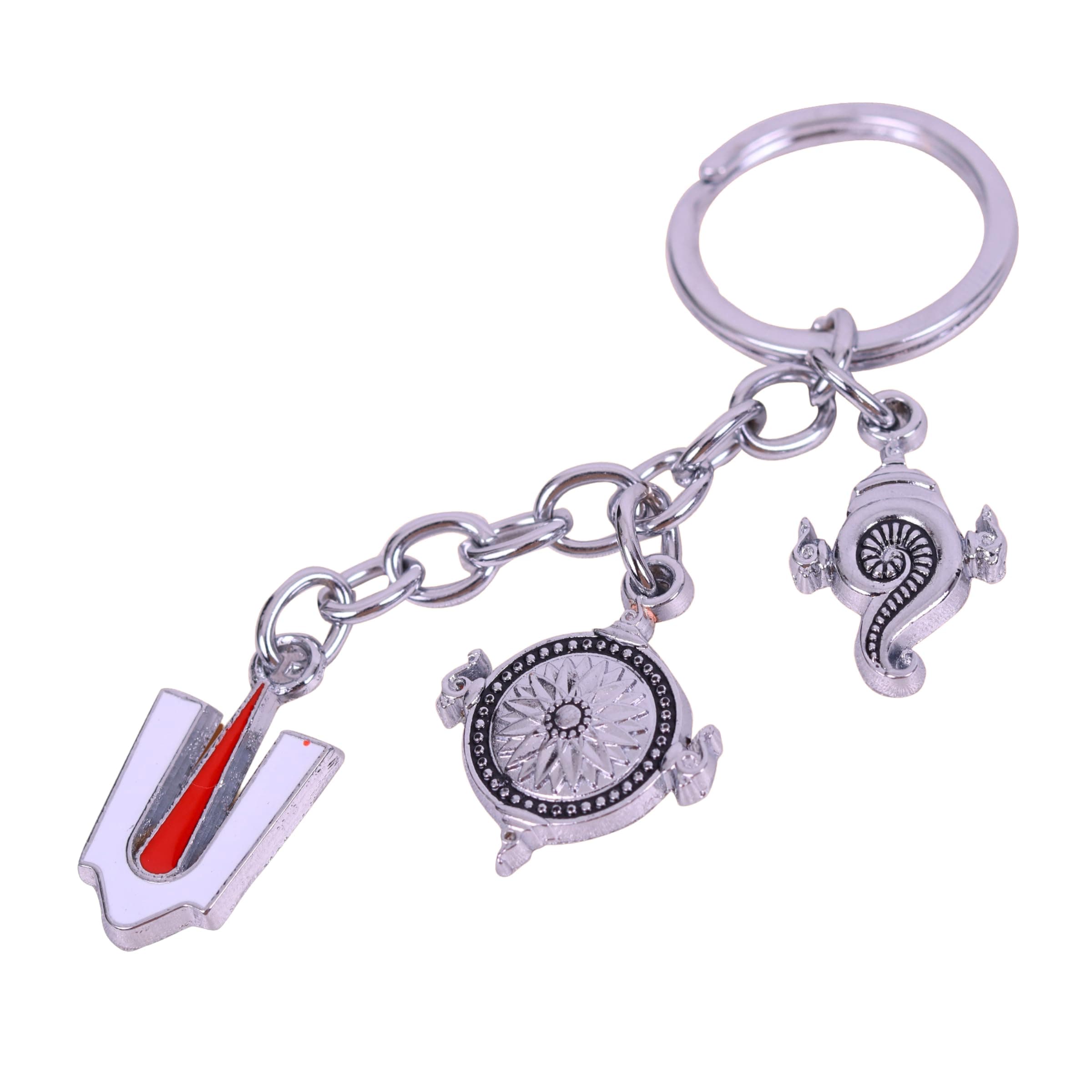 anciently Thenkalai Shankh Chakra Namah Keychain, Metal, 1 Piece