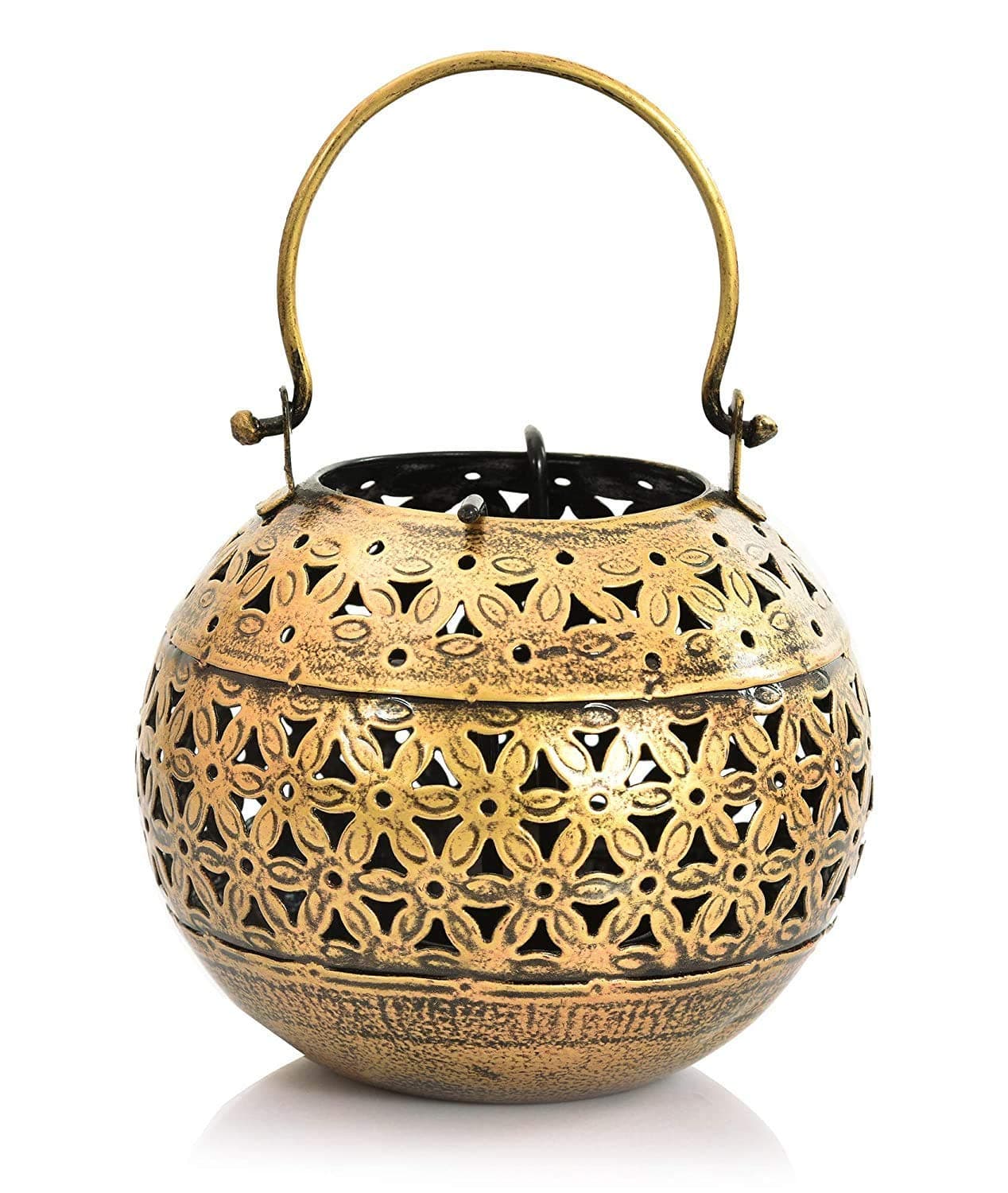 Anshika International Wrought Metal Handi Diya Lantern Candle Holder for Birthday,Diwali Decoration,TeaLight Candle Stand kit for Home,Room,Bedroom,Bathroom and mandir D�cor