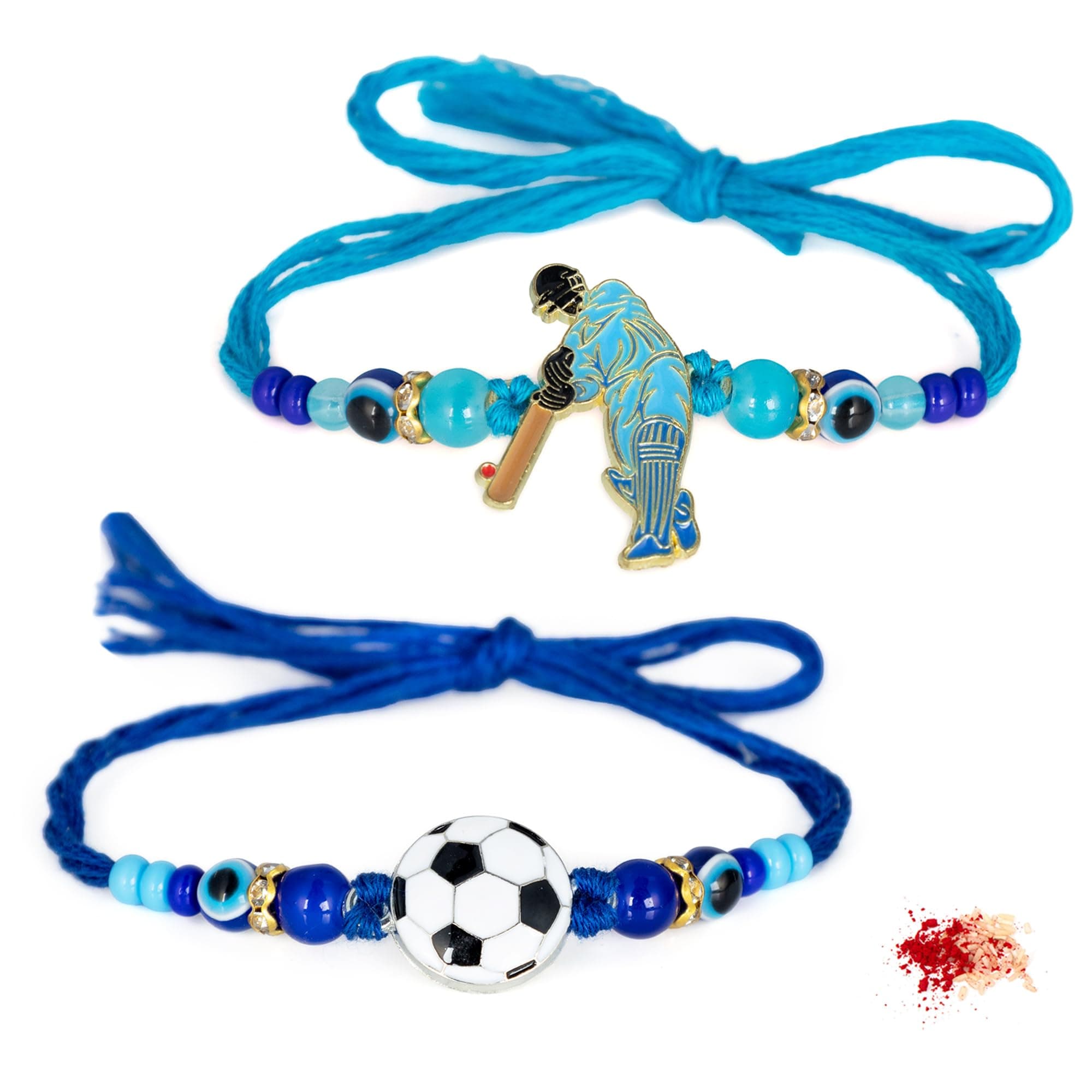 To The Nines Kids Rakhi For Brother with Tilak Material & Greeting Card - Pack of 2 Rakhi