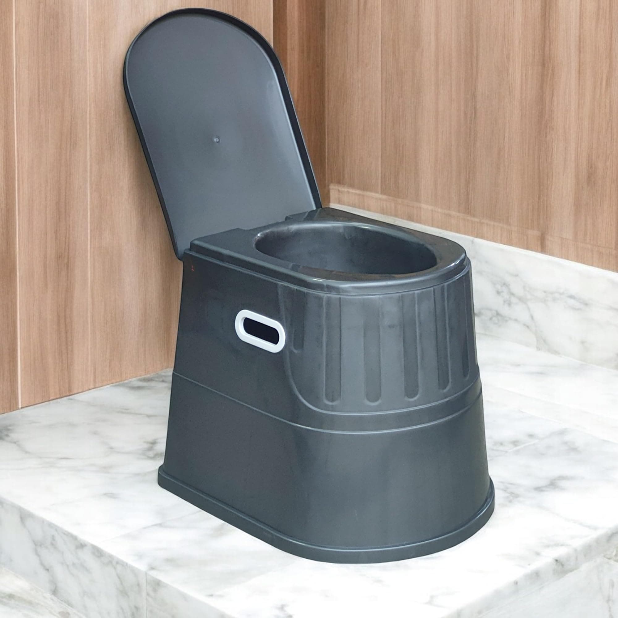VEAYVA EasyGo Round Portable Commode | Indian-to-Western Toilet Converter| portable toilet chair with 5 year warranty (ROUND GREY)