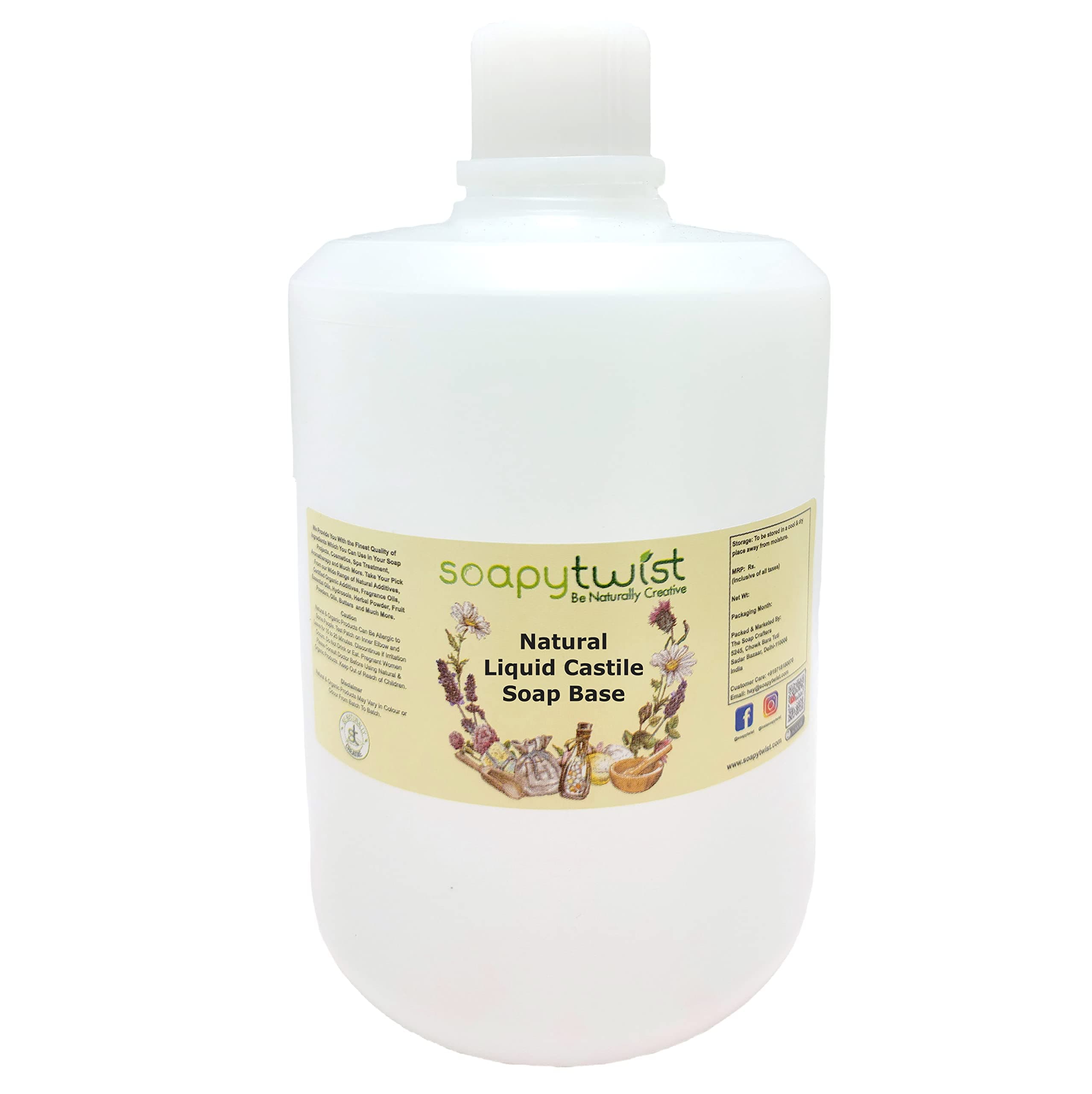 Soapy Twist Natural Liquid Castile Soap Base (Sulfate Free) 750g